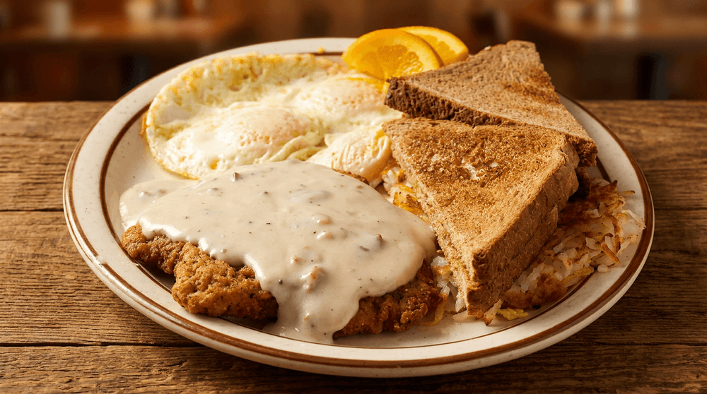Chicken Fried Steak Breakfast Plate