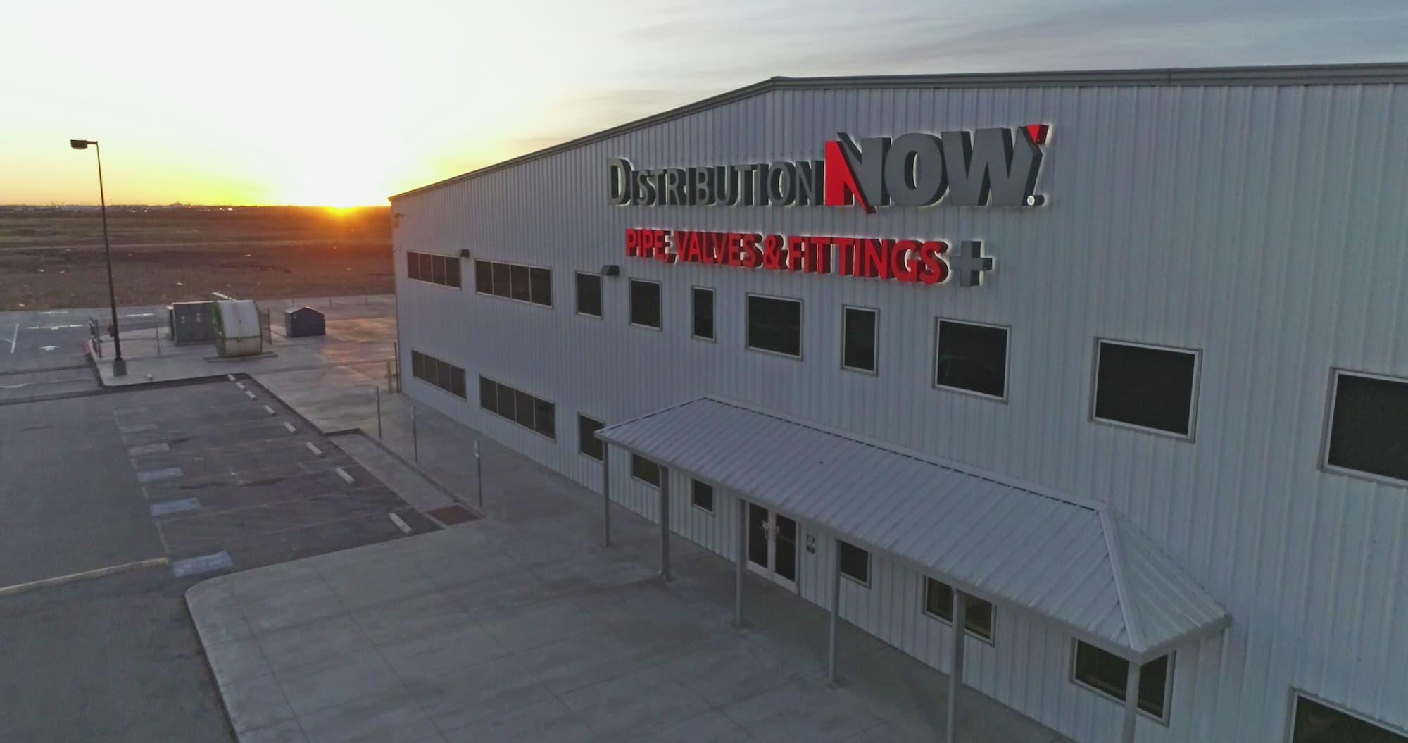 DistributionNOW Pipe, Valves & Fittings + Center front entrance. Located in Odessa, Texas and services the Permian Basin.