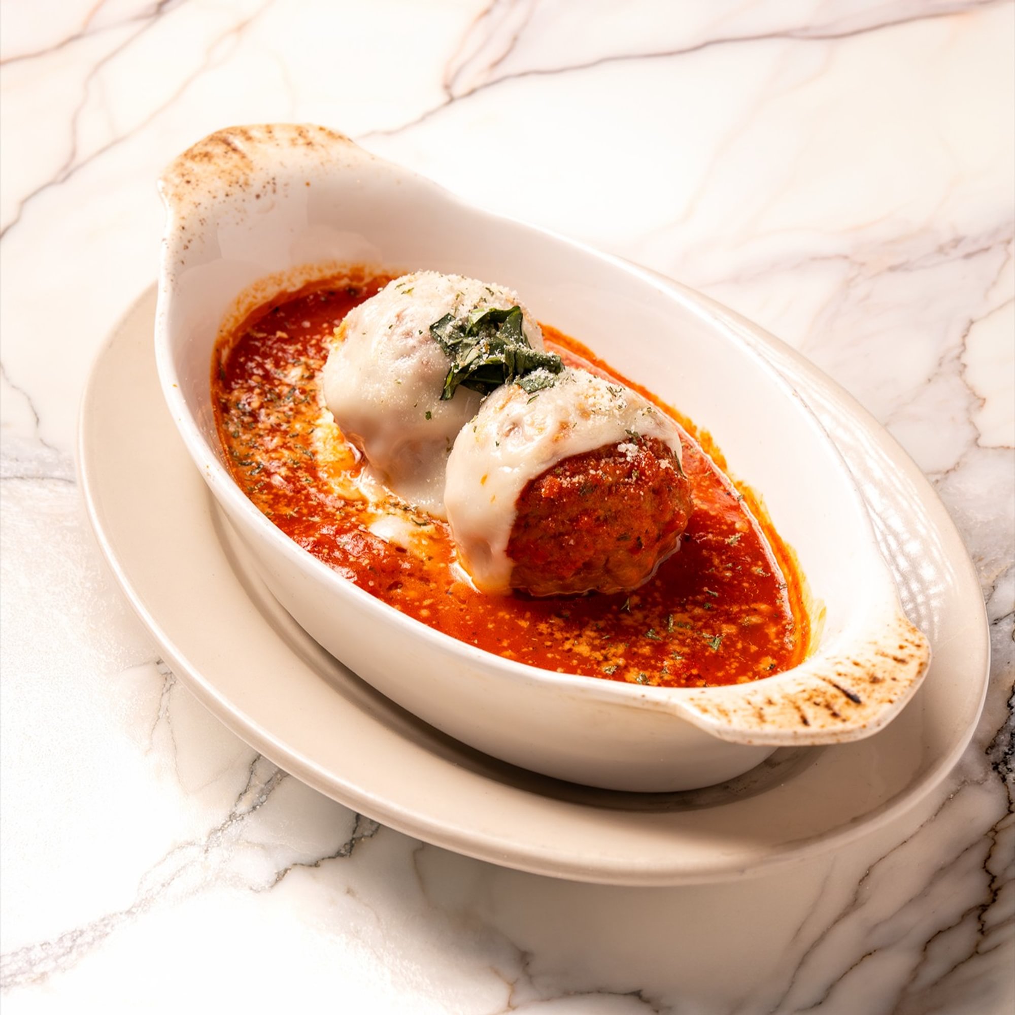 2 Meatballs with Melted Cheese