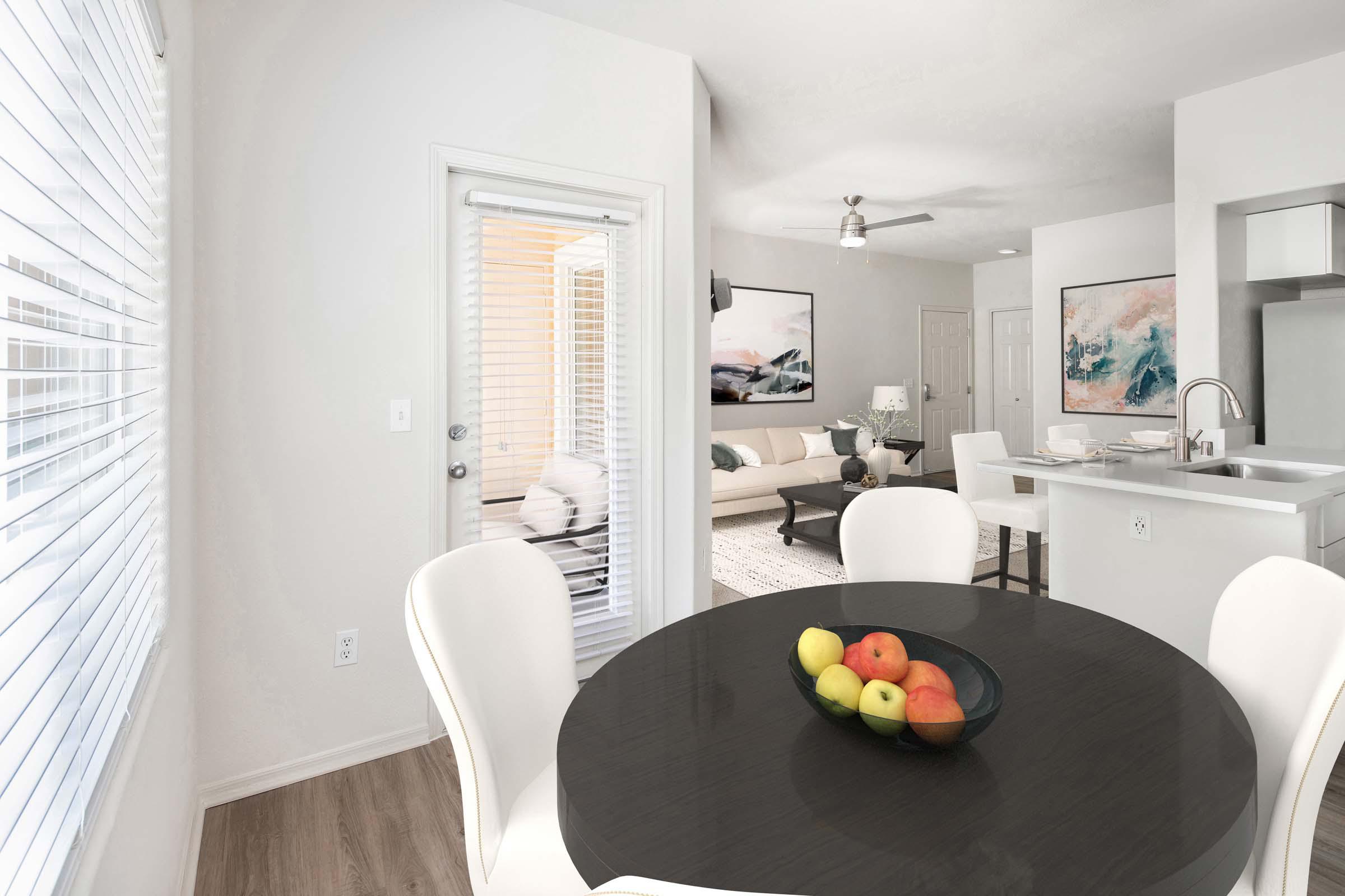 Open concept dining area near kitchen