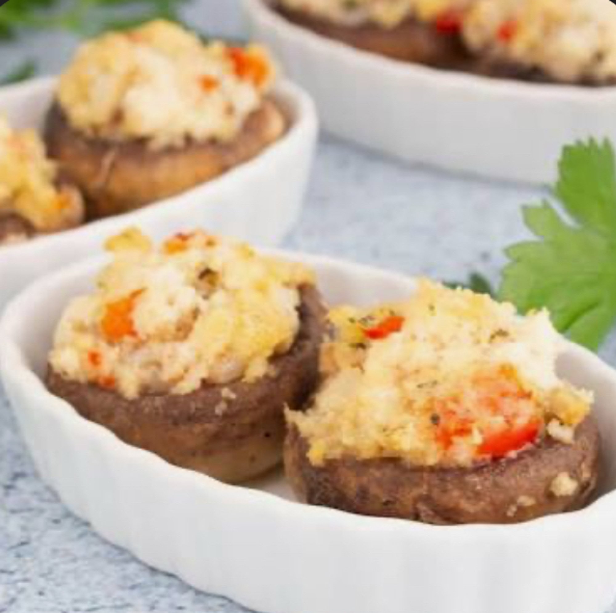 Mushrooms Stuffed with Crab Meat
