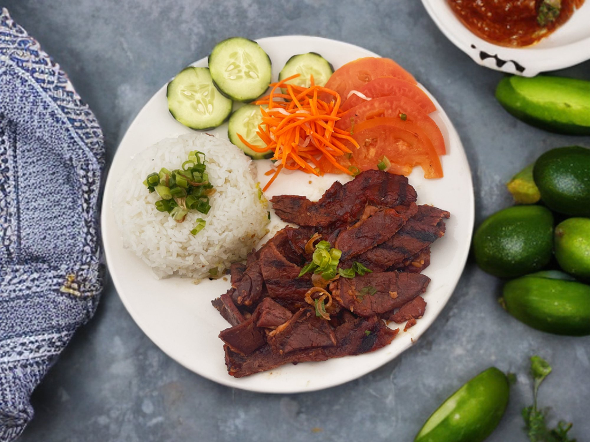 Grilled Beef with Rice