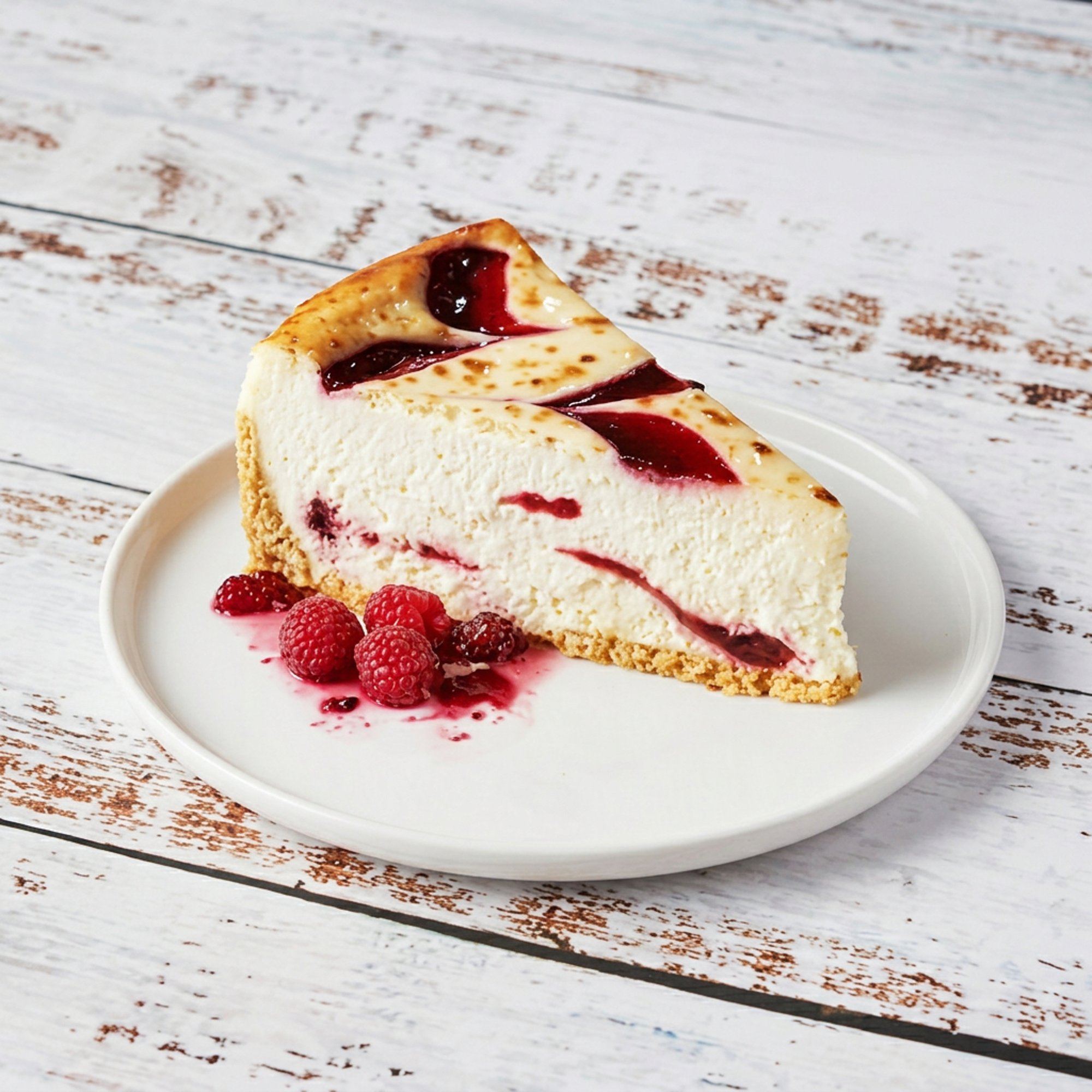 Raspberry white chocolate cheesecake brulee