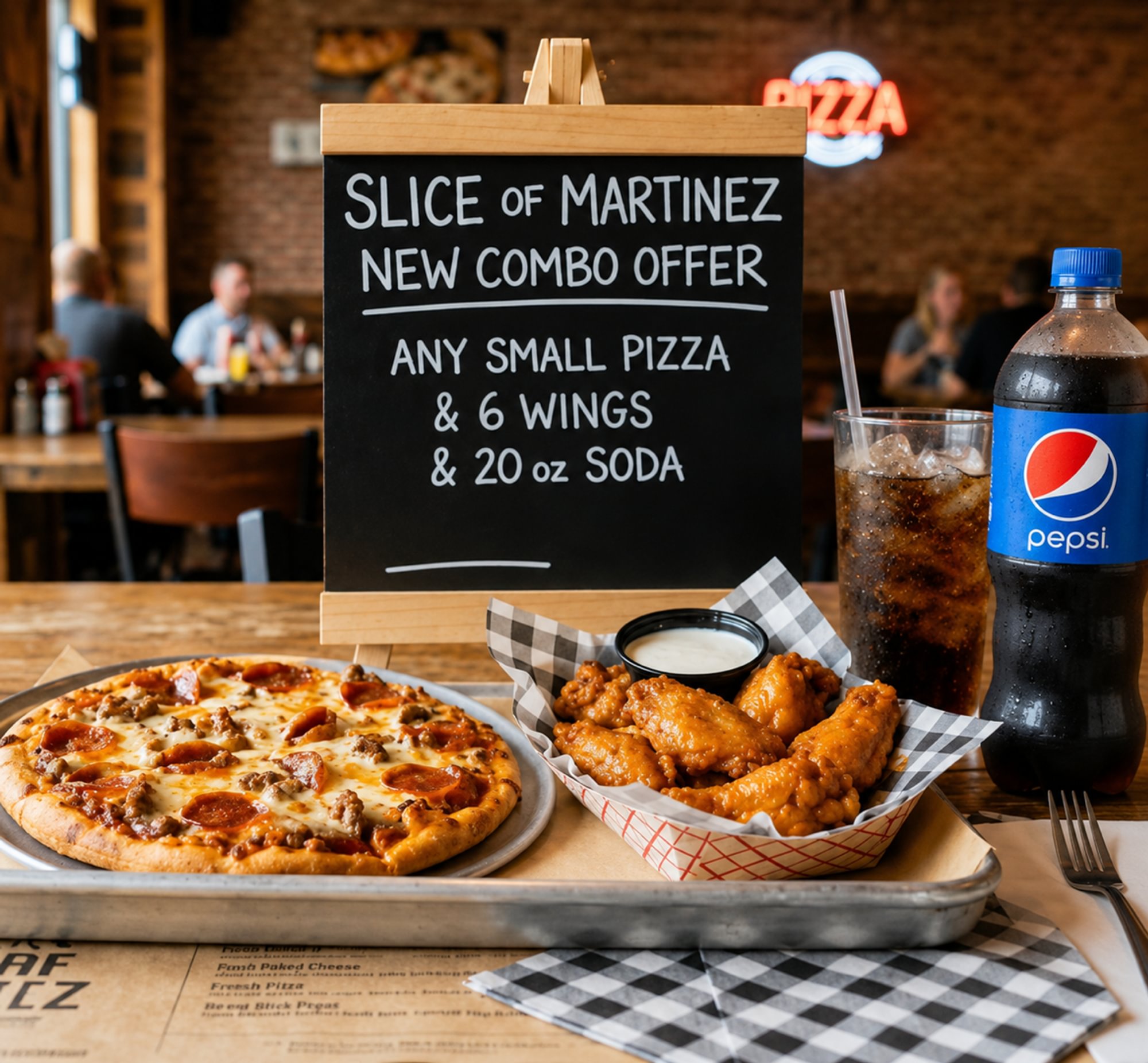 Small Pizza And wings Combo+20 Oz Soda