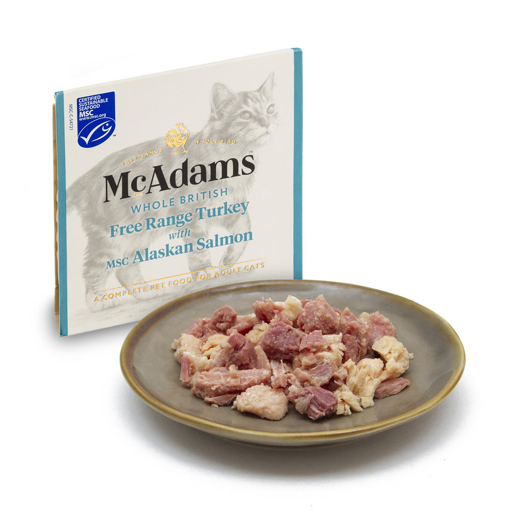 McAdams Whole British Free Range Turkey with MSC Alaskan Salmon Cat 100g