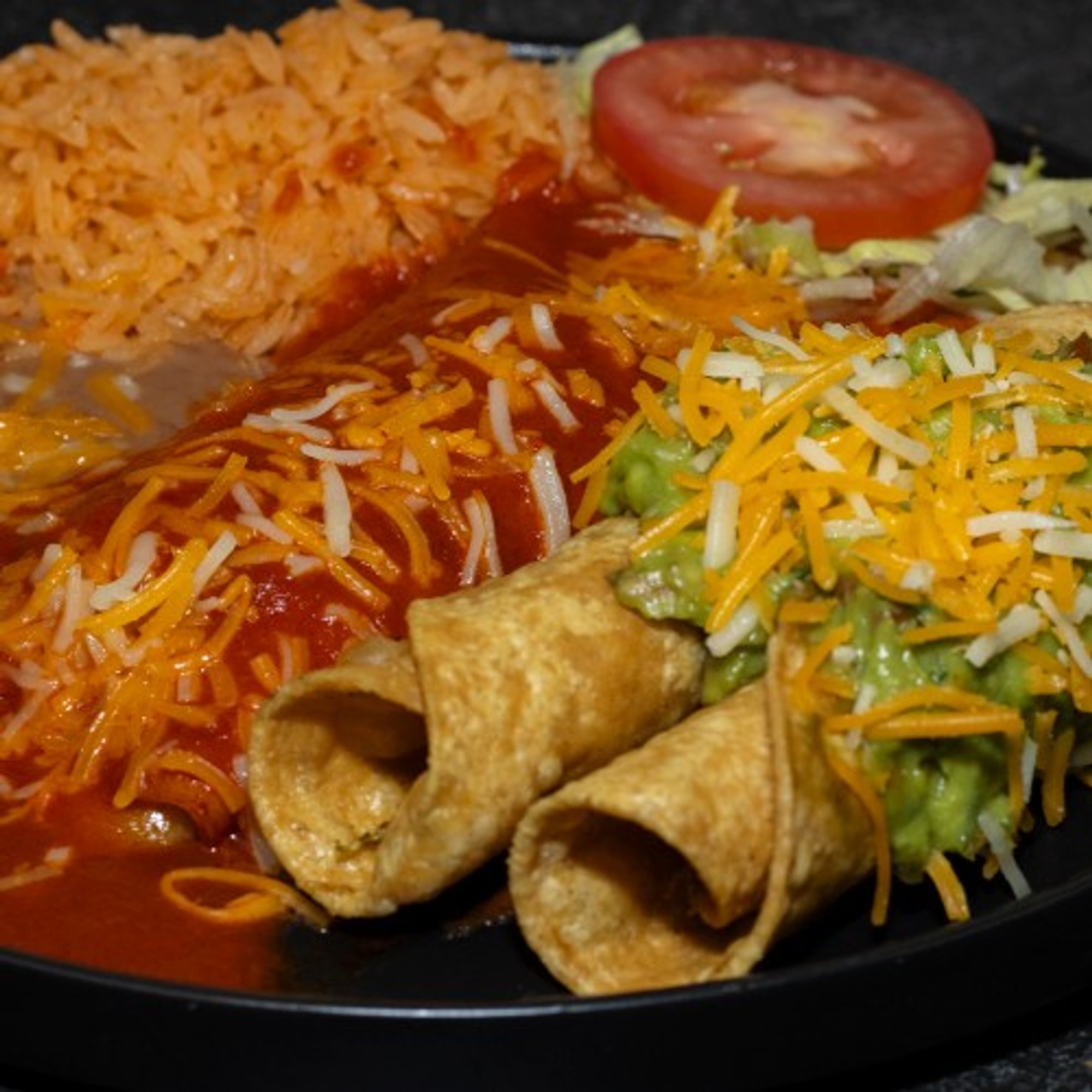 2 Rolled Taquitos, Enchilada