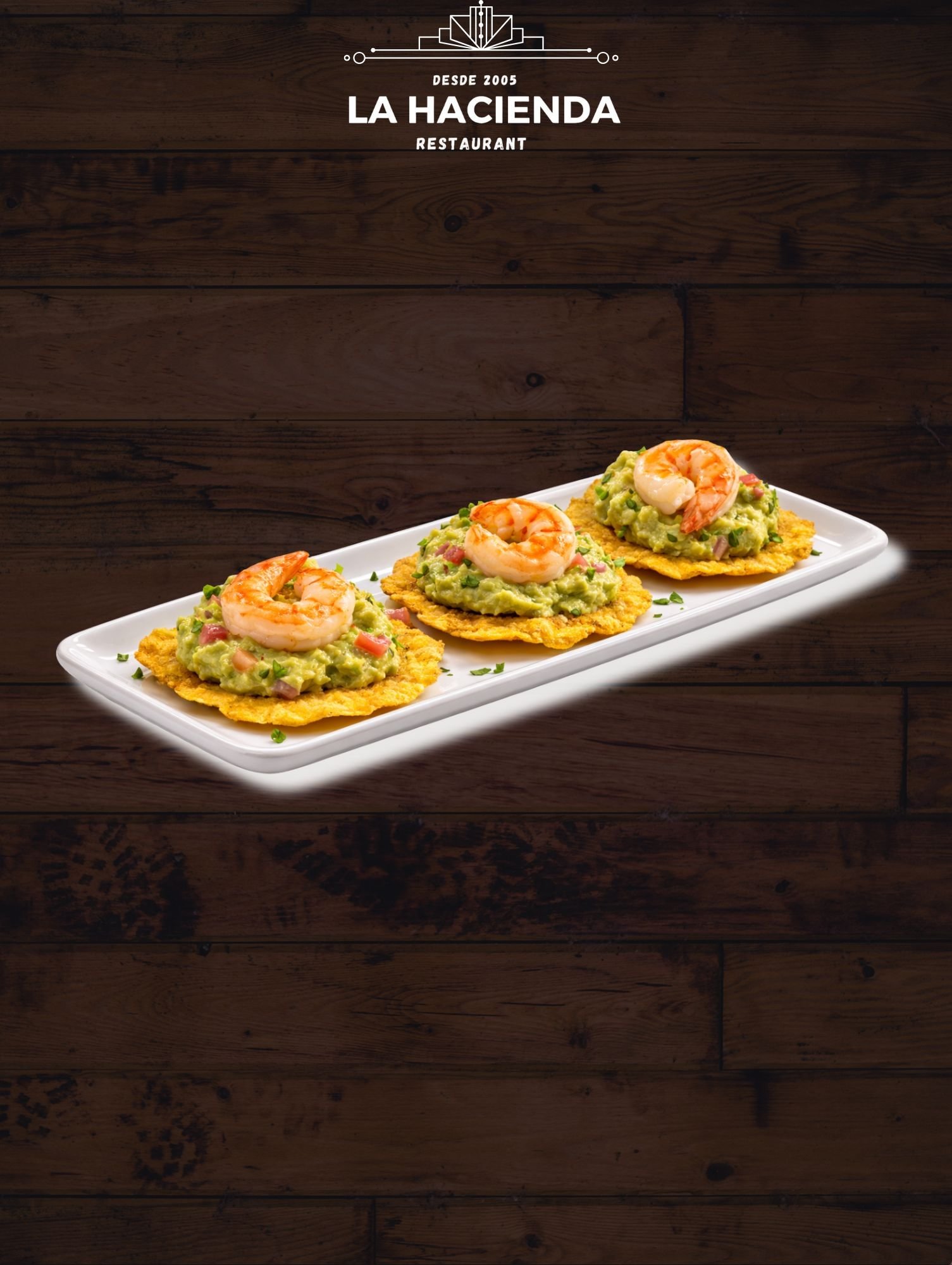 Tostones with Shrimp & Guacamole (Happy Hour)