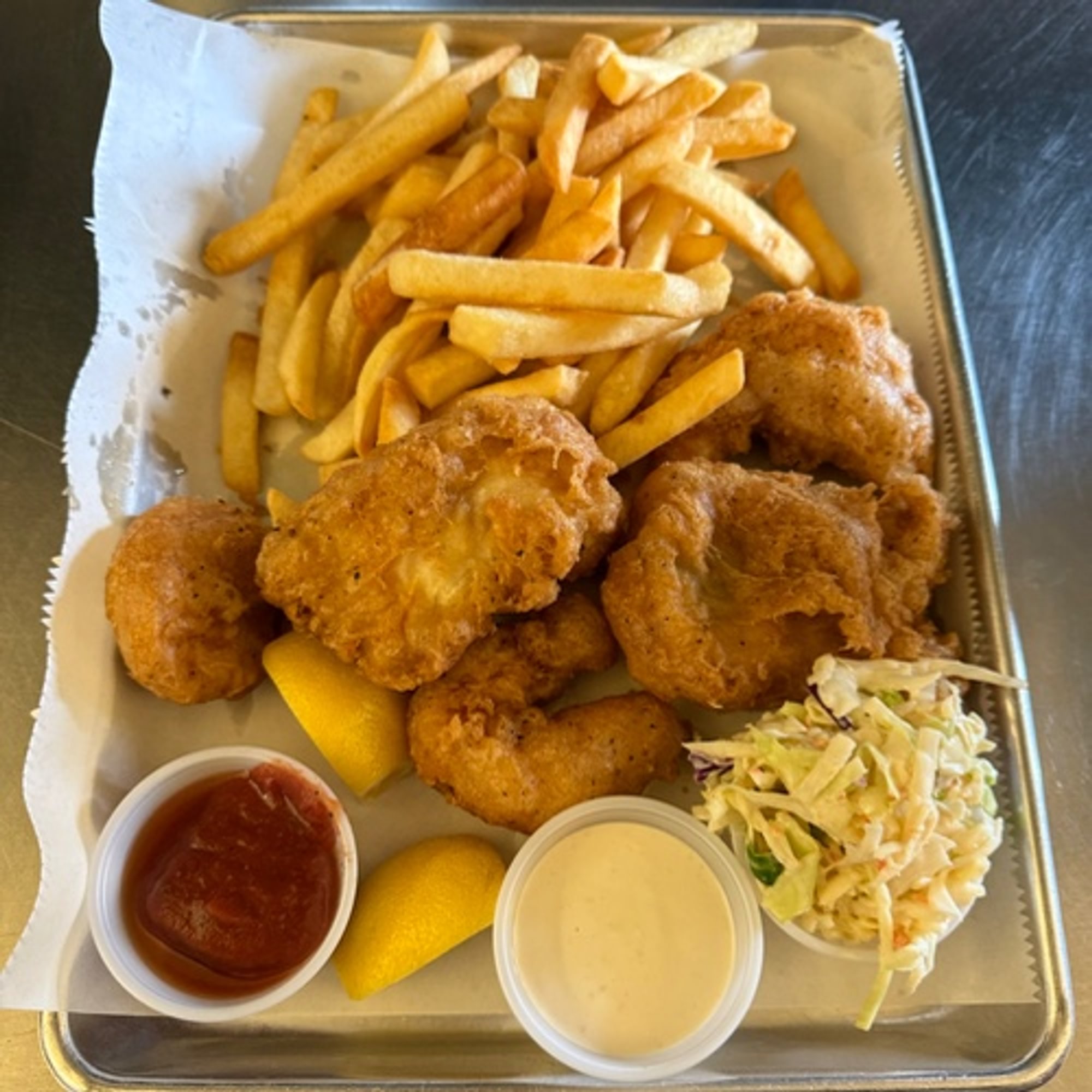 Fish & Prawn Combo with Choice of Side