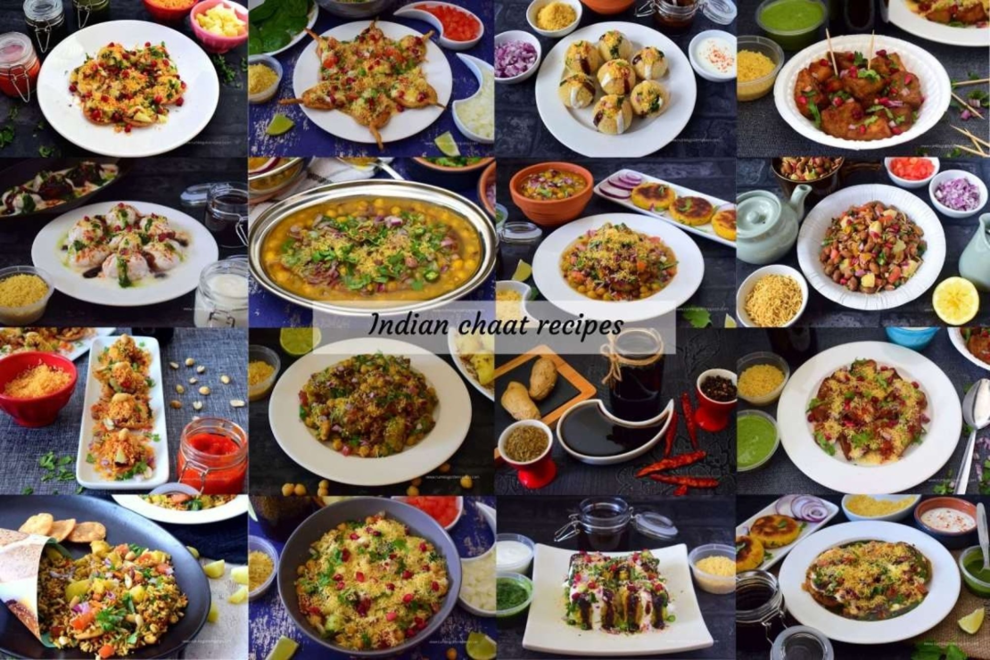 Golden Chaat (Samosa Chaat, Aloo Tikki, Papri Chaat)
