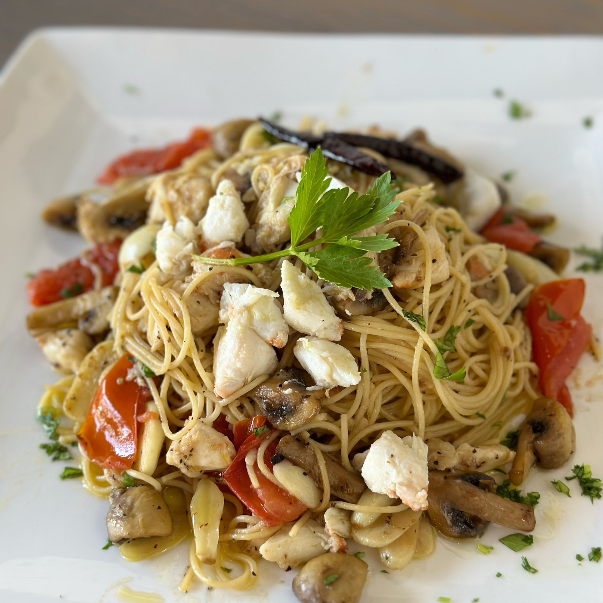 Angel Hair Pasta with Crab Meat