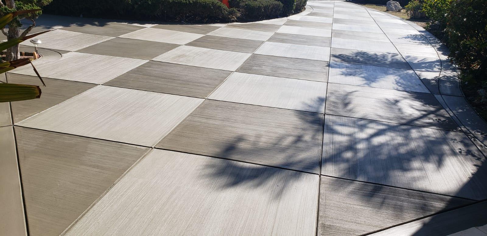 Finished concrete driveway in Orange County
