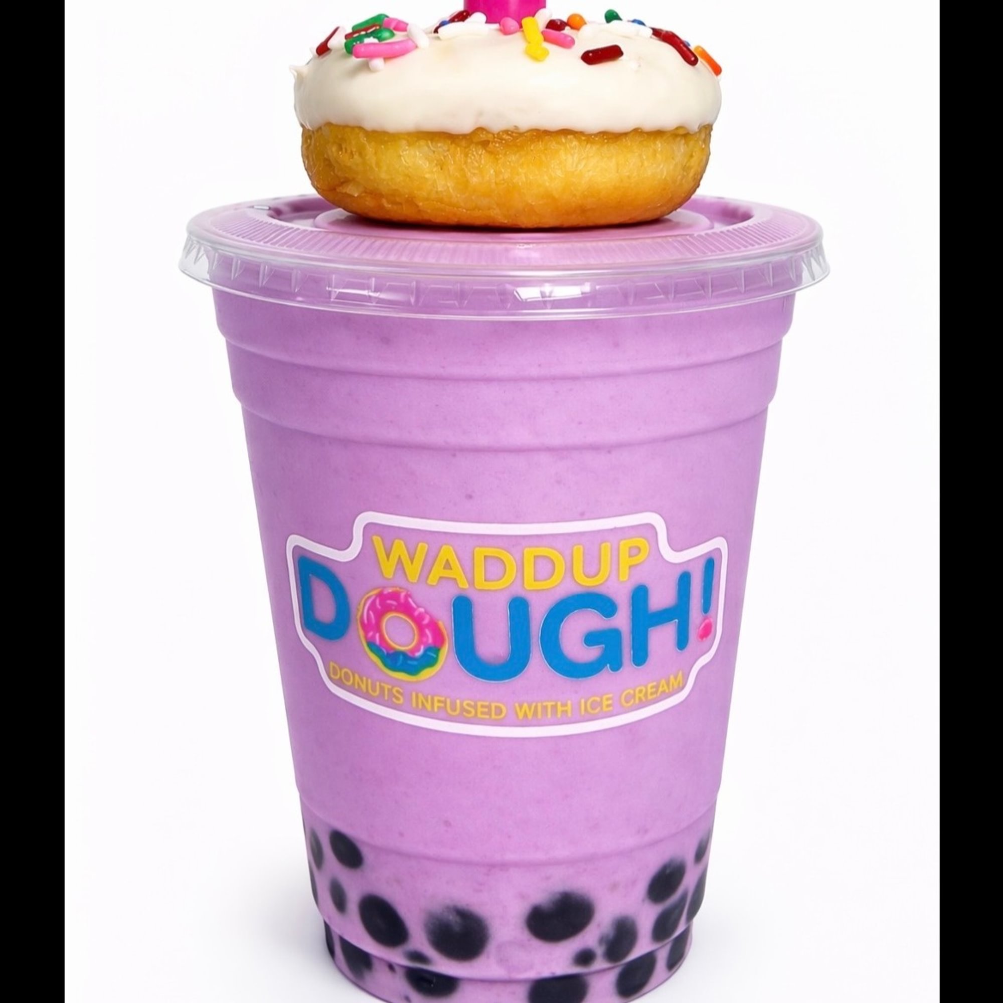 Taro Shake w/ Boba + Donut