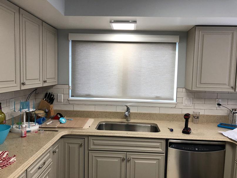 Always be prepared for the sunset and block out the glare while doing dishes with Textured Roller Shades by Budget Blinds of Arlington & Alexandria.  BudgetBlindsArlingtonAlexandria  TexturedRollerShades  WindowWednesday  FreeConsultation  KitchenShades