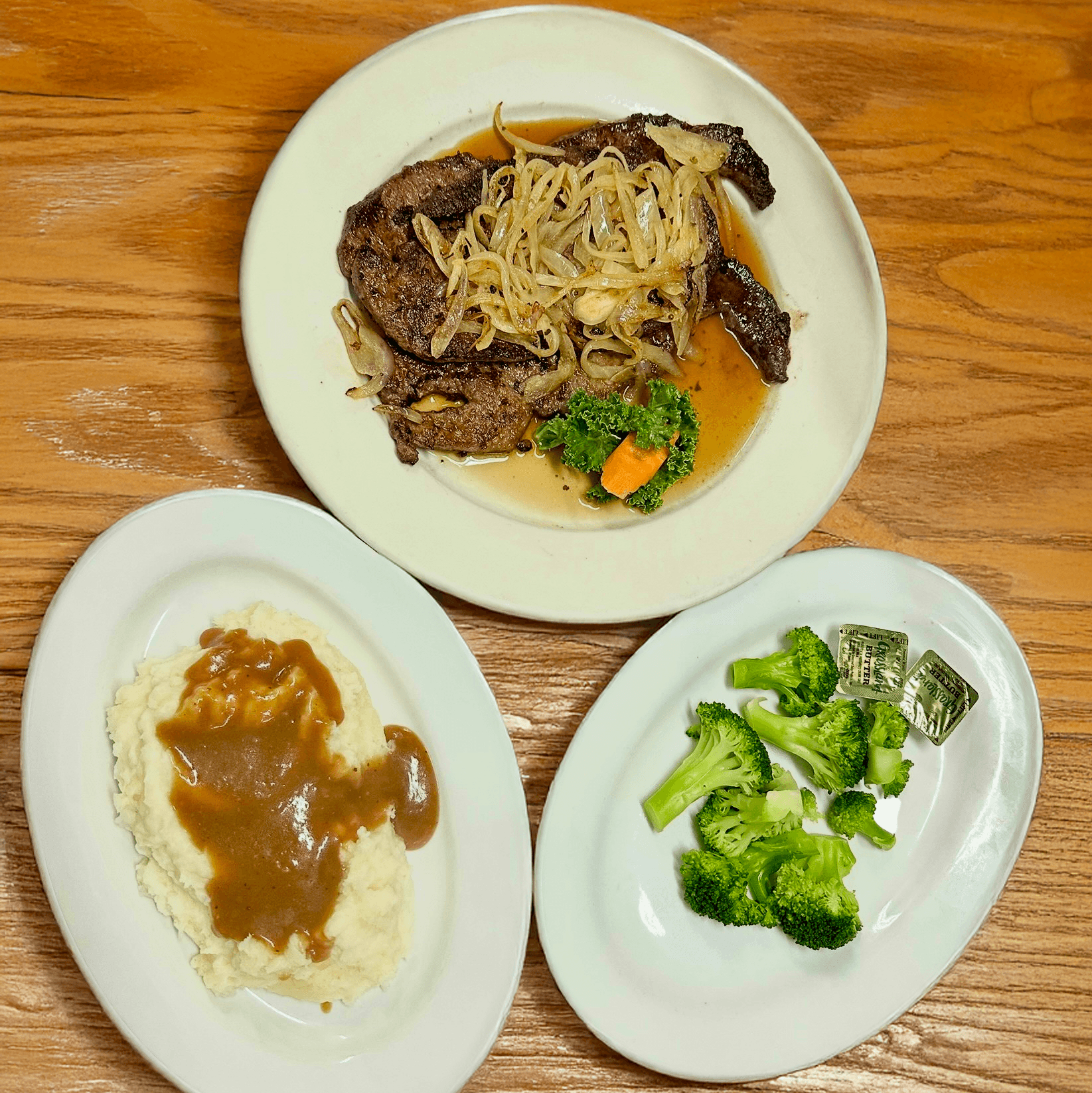 Grilled Liver With Fried Onion Dinner