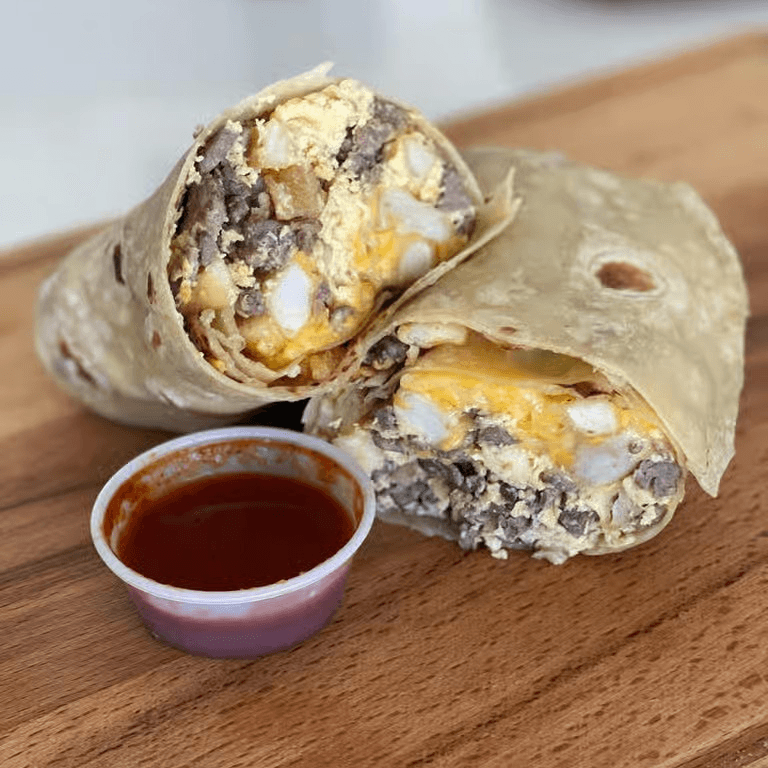 Asada, Eggs, Potatoes & Cheese Burrito