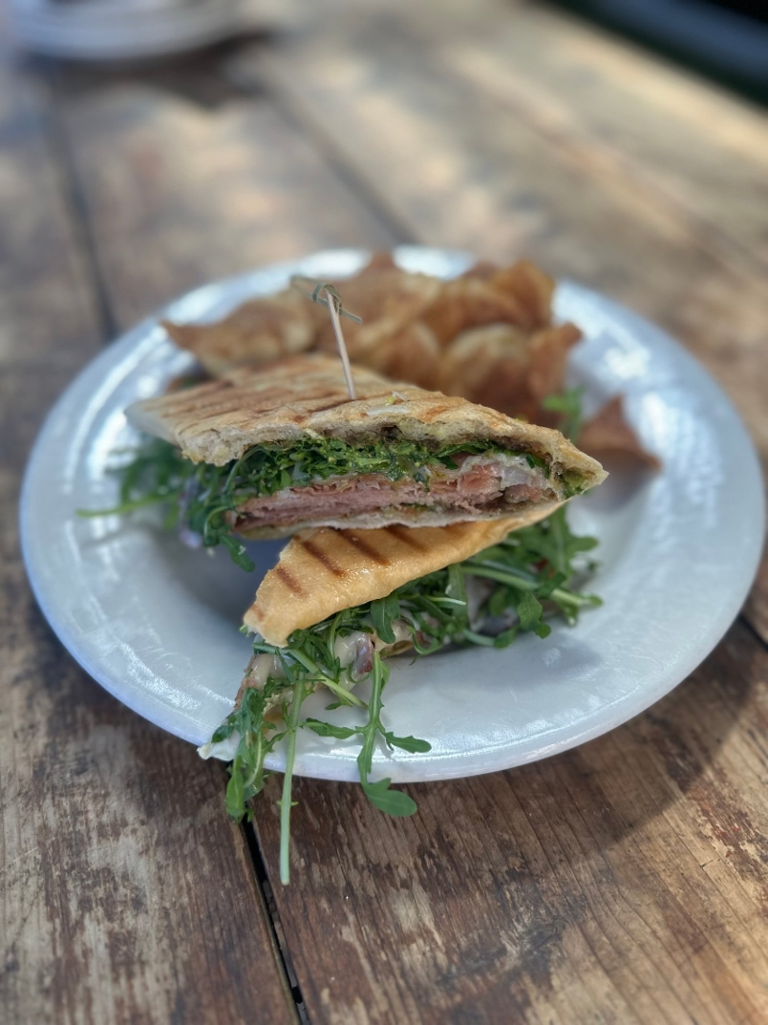 Pesto and Prosciutto Panini