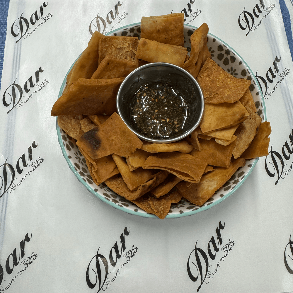 Fresh Pita Chips with Zaatar Moroccan Honey