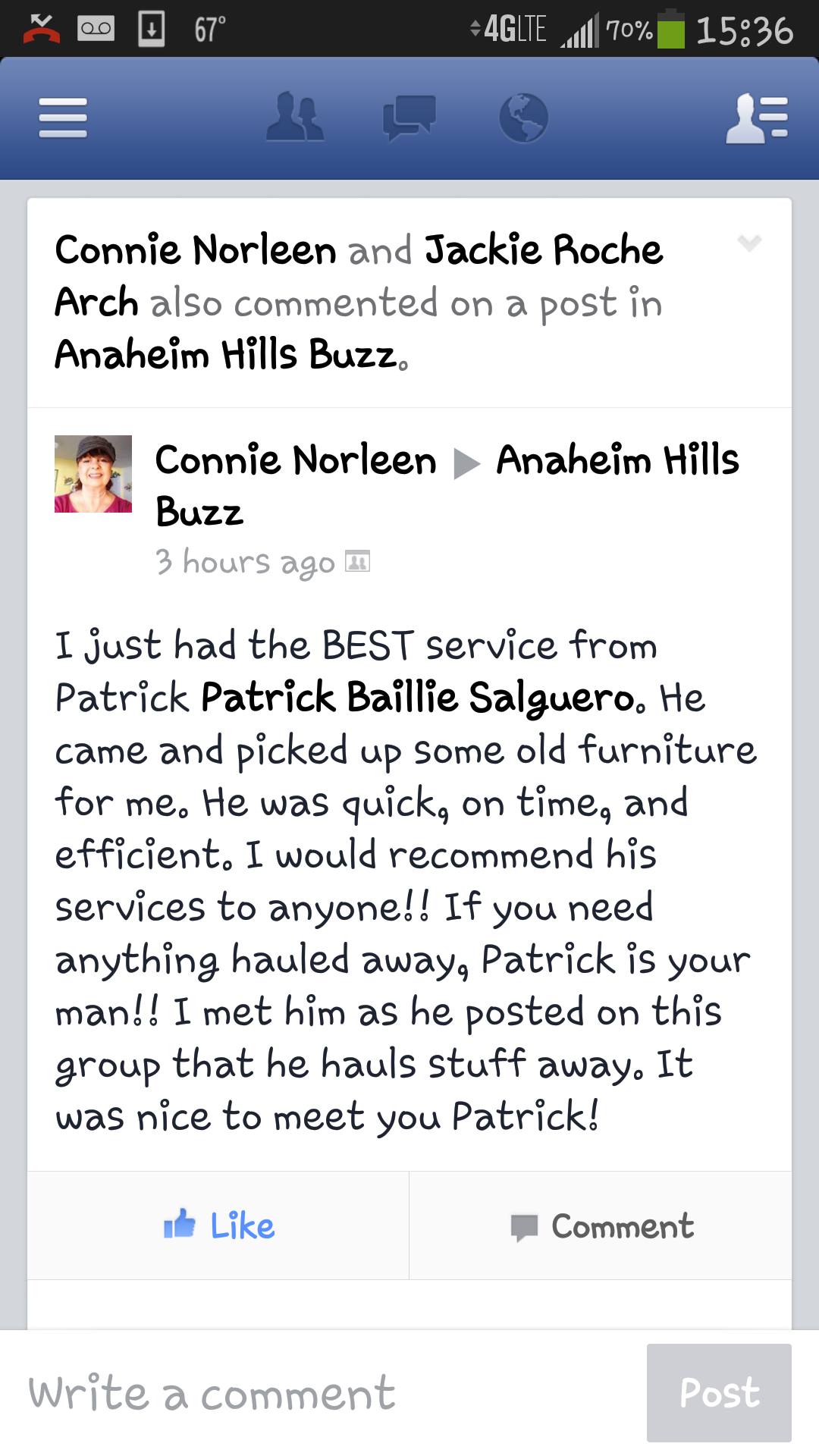 Happy customer