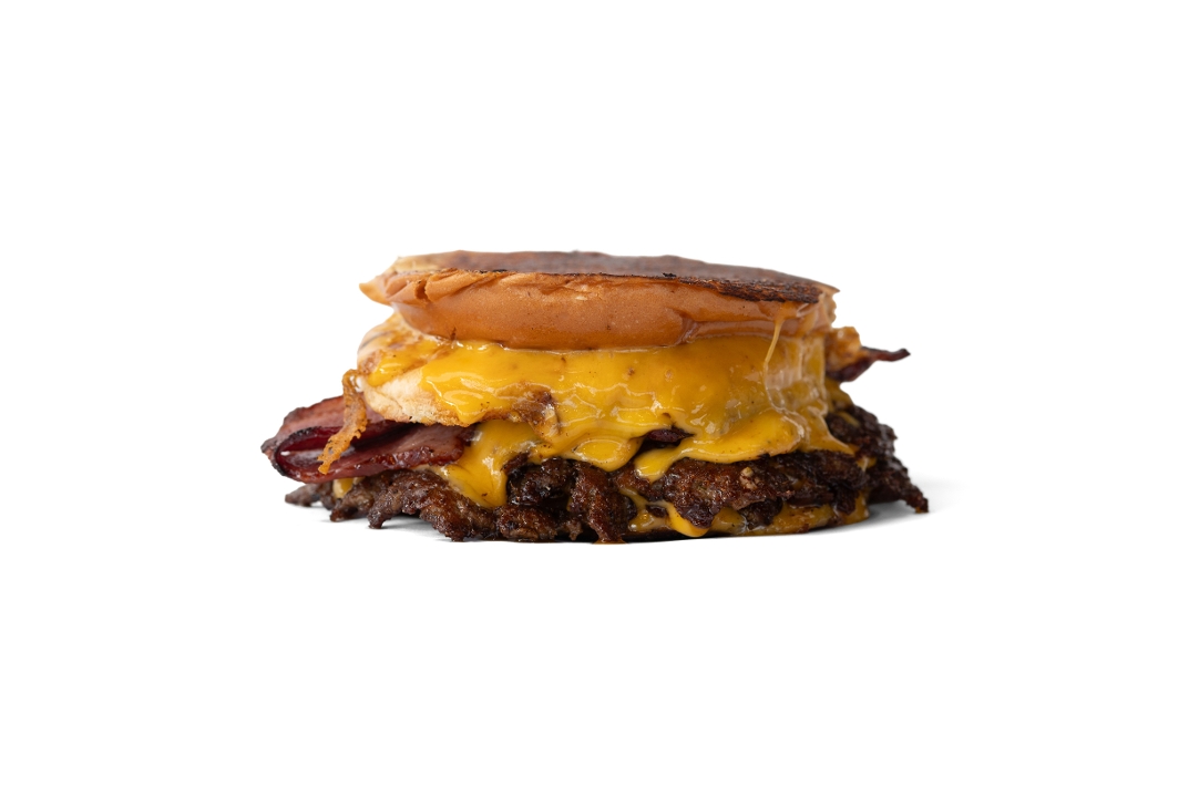 Grilled Cheese Smashed Burger with Seasoned Fries