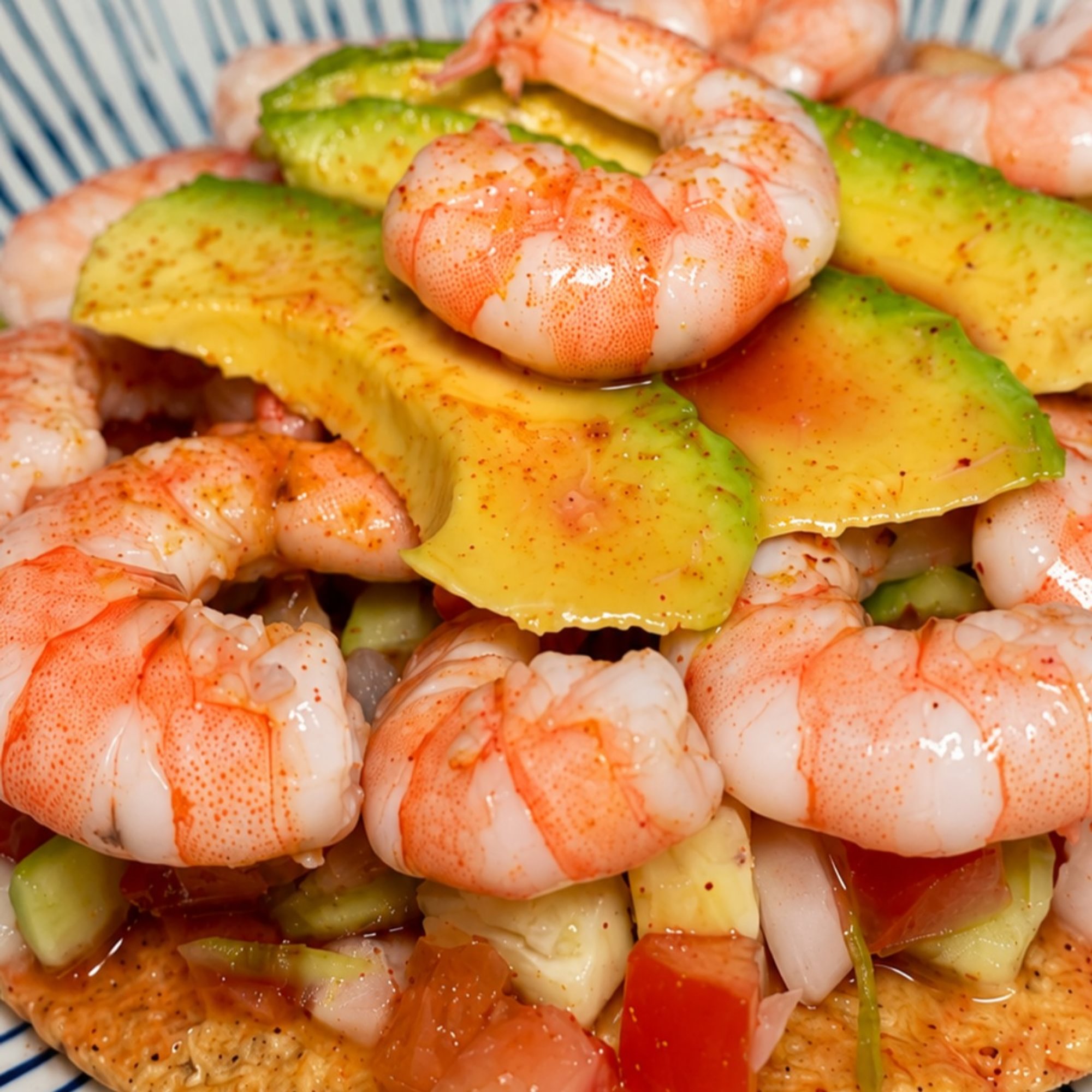 Tostada Camaron Cocido