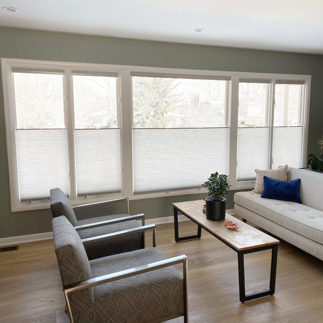 Top Down Bottom Up Cellular Shades in a livingroom