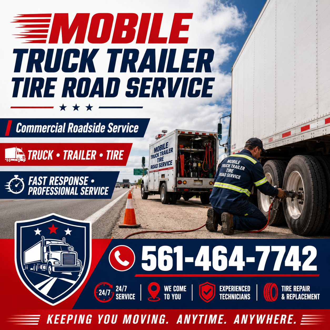 MOBILE TRUCK TRAILER TIRE ROADSIDE REPAIR