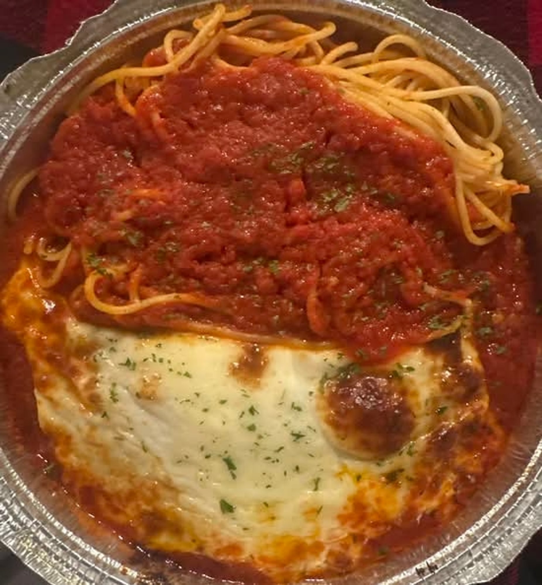 Eggplant parmigiana dinner