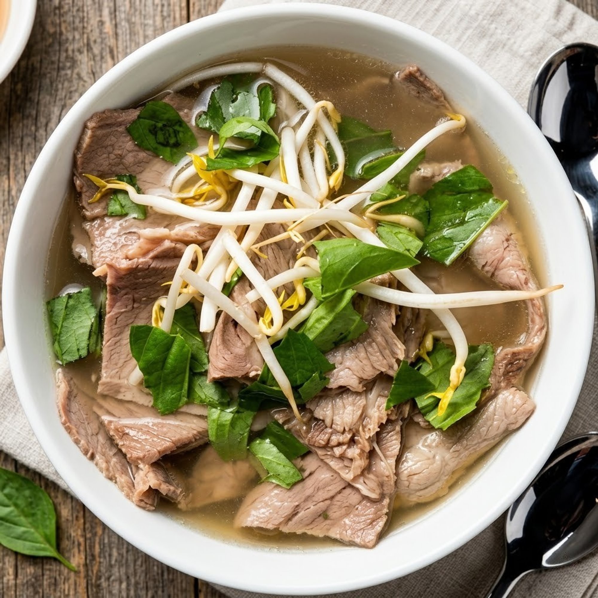Well Done Flank Steak, Brisket Pho