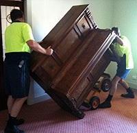 This piano was removed it from a second-floor apartment