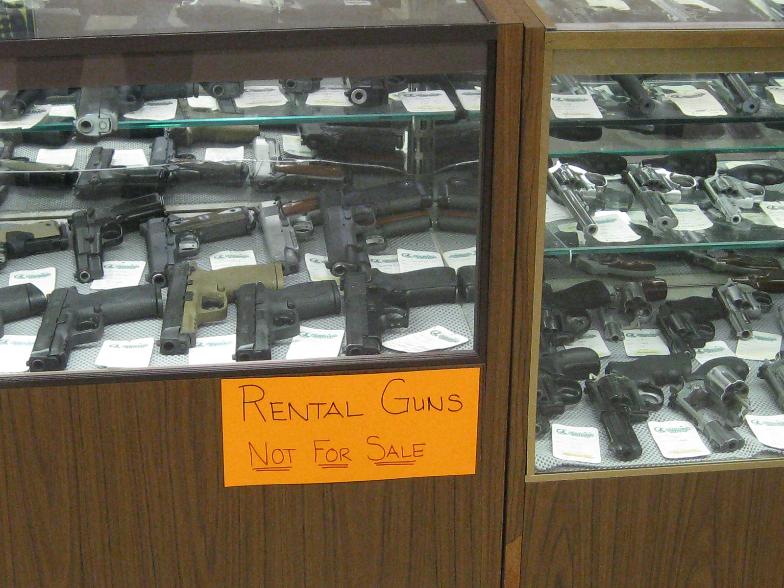 Rental guns for use in the Range