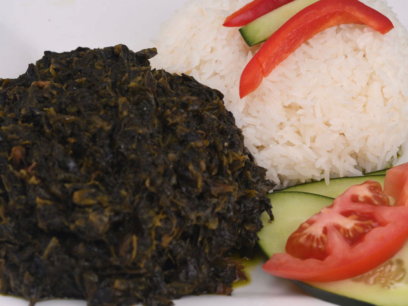 Potato Green Served with Rice