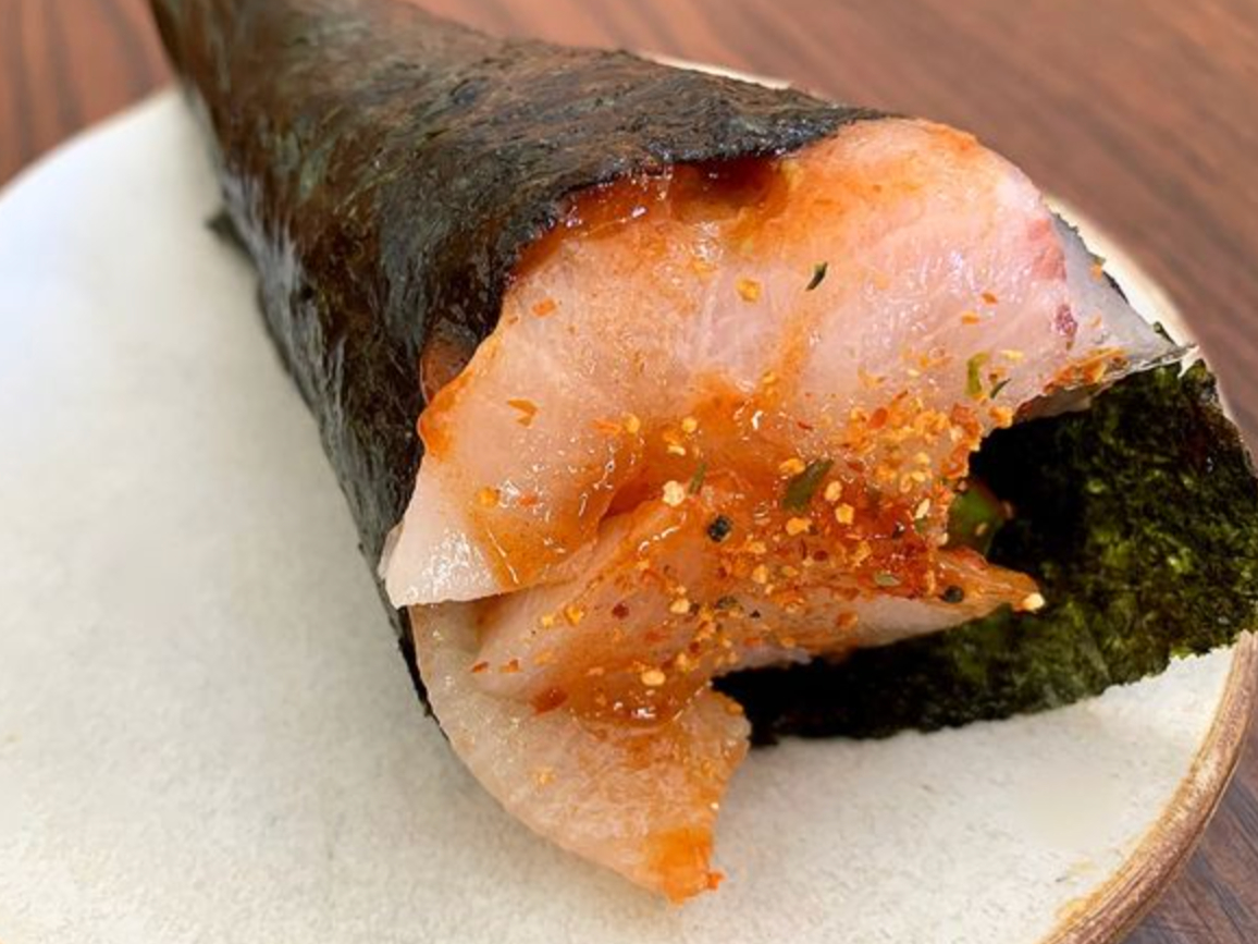 Spicy Hamachi Handroll