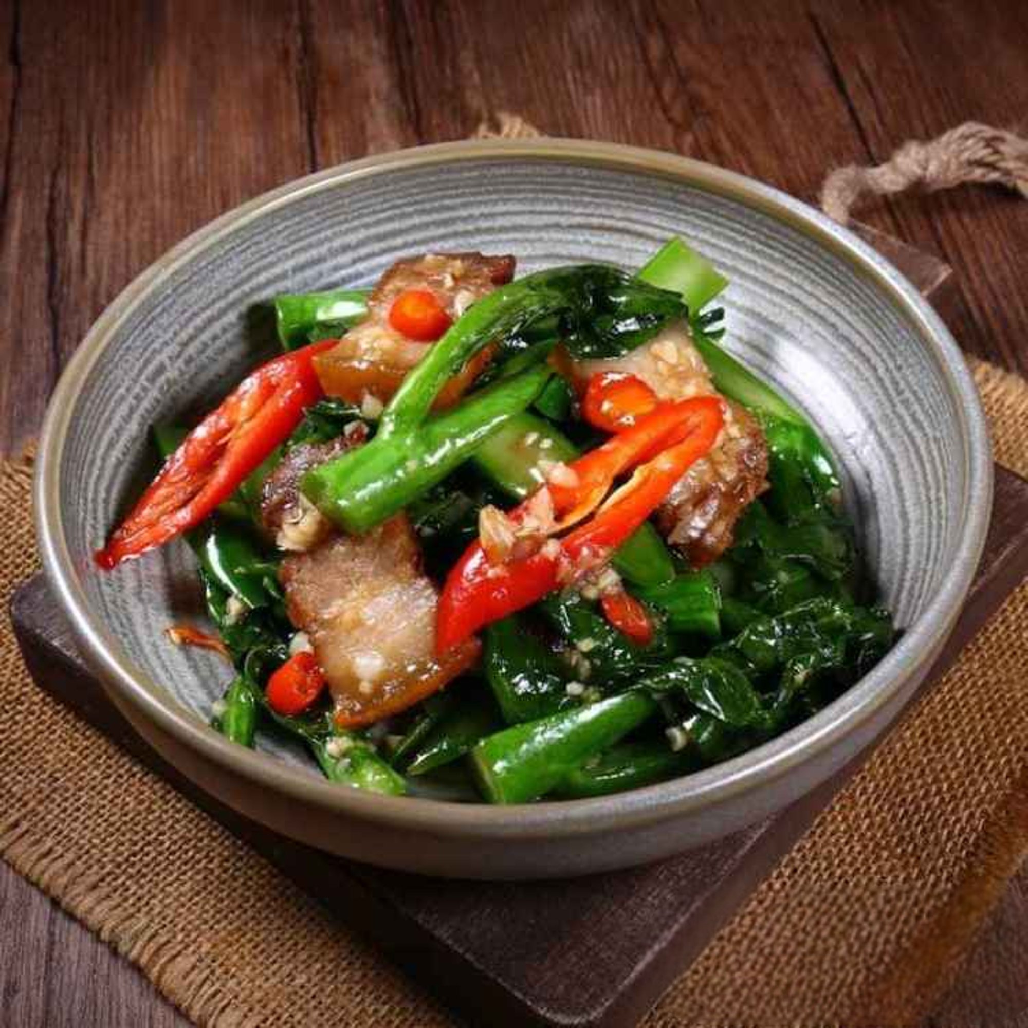 PK14. 唐芥蘭炒臘味/Chinese Broccoli w. Chinese Sausage & Bacon
