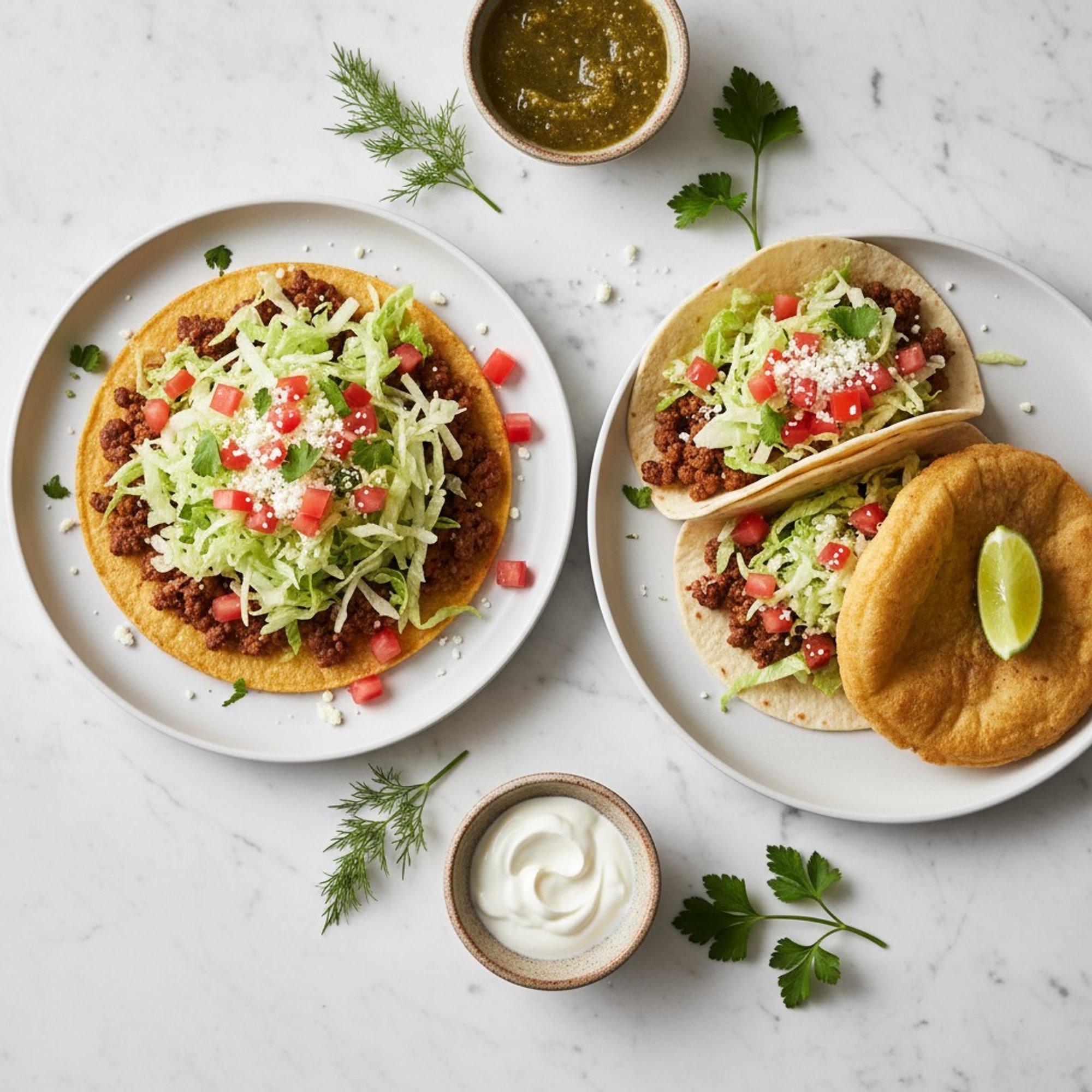 4. Tostada, Taco and Chalupa