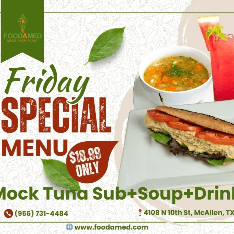 Friday - Mock Tuna Sub (6 inch) + small soup + Drink