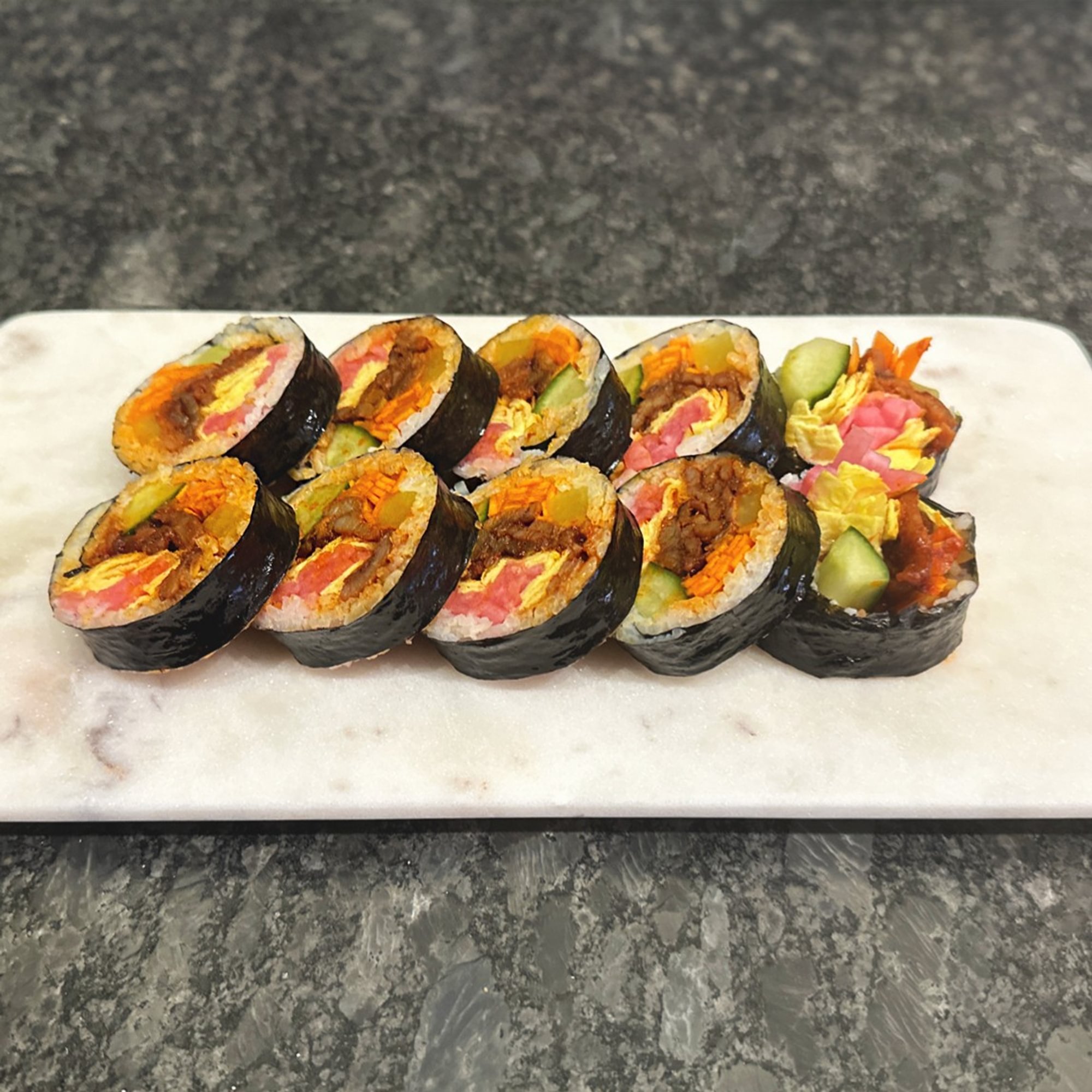 Spicy Gochujang Pork Gimbap (Korean Rice Roll)