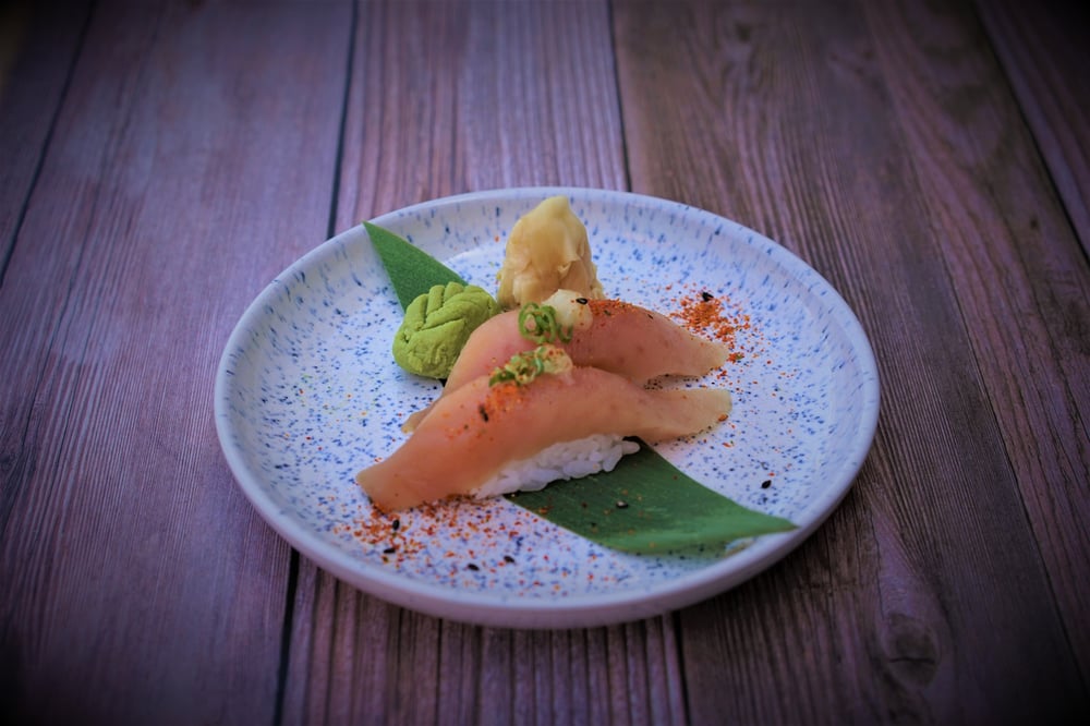 Spicy Garlic Albacore Tataki Sushi