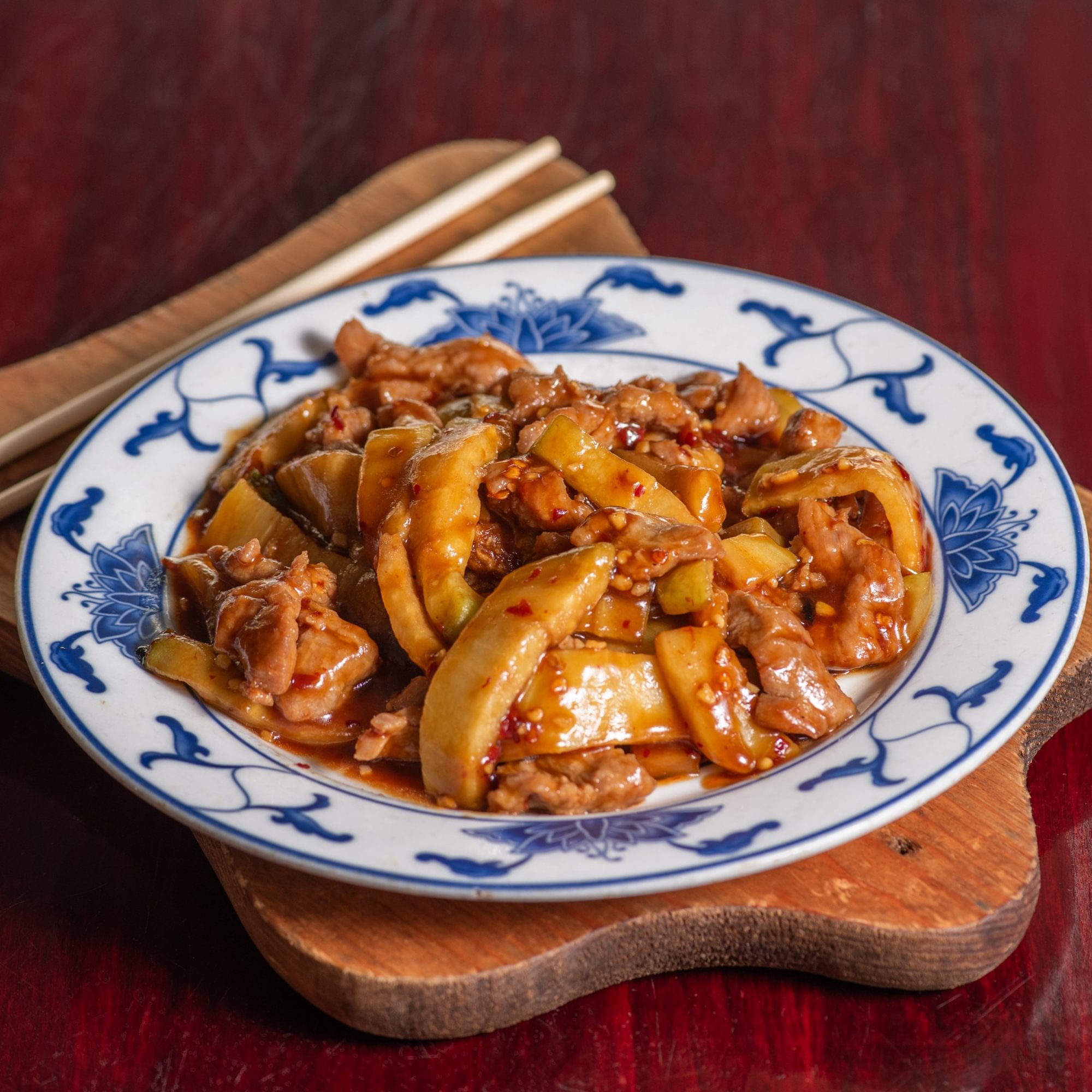 44. Beef with eggplant