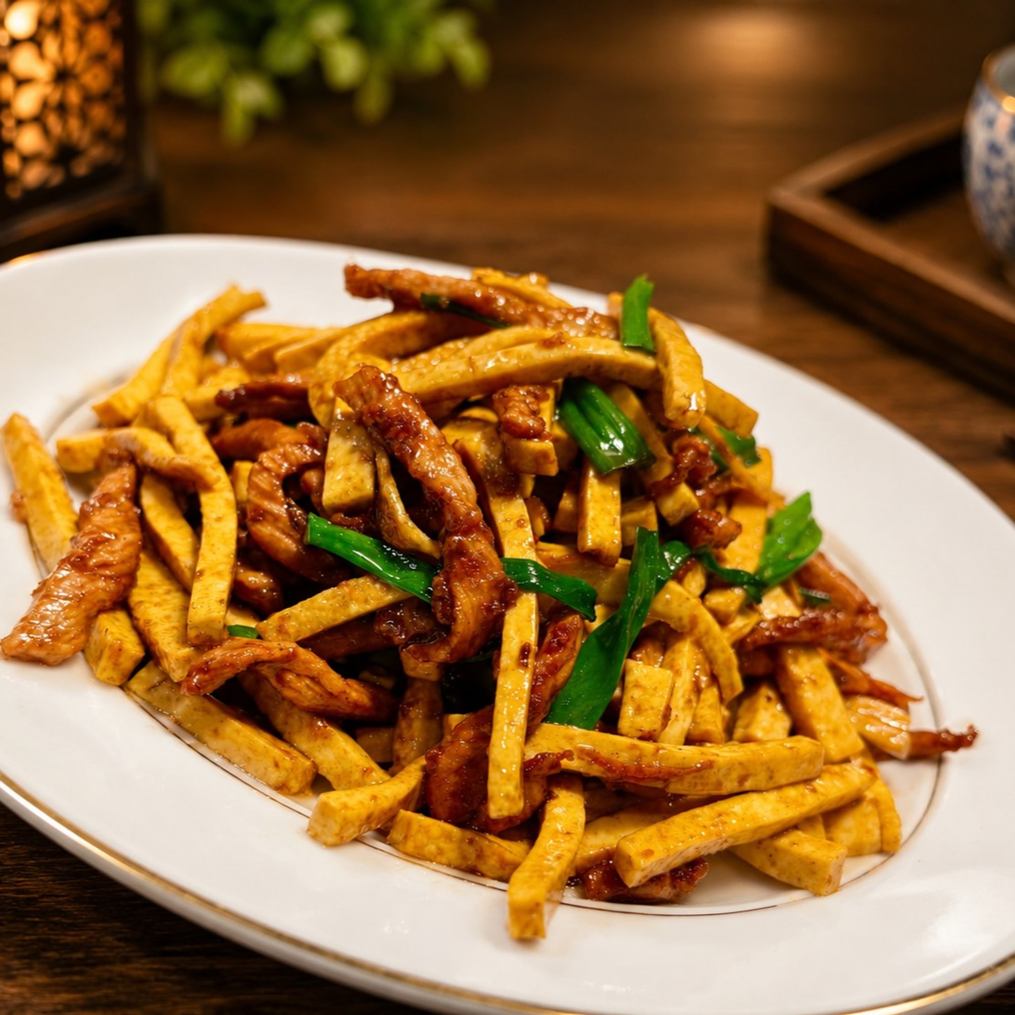 Shredded Pork with Dried Tofu / 香干肉丝