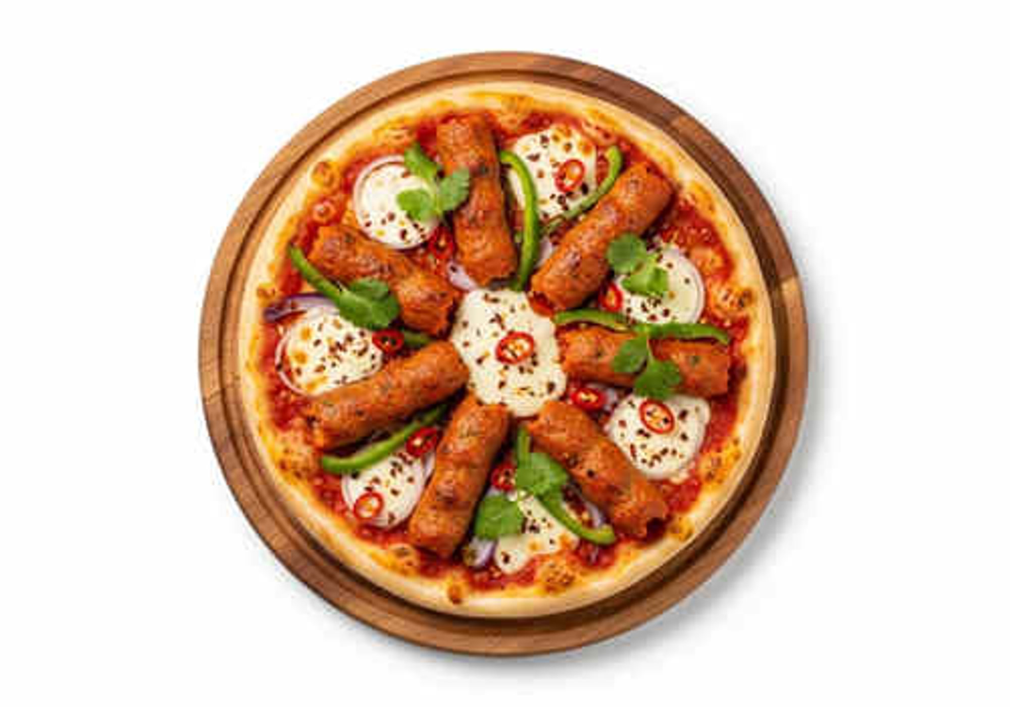 Chicken Seekh Kebab Pizza