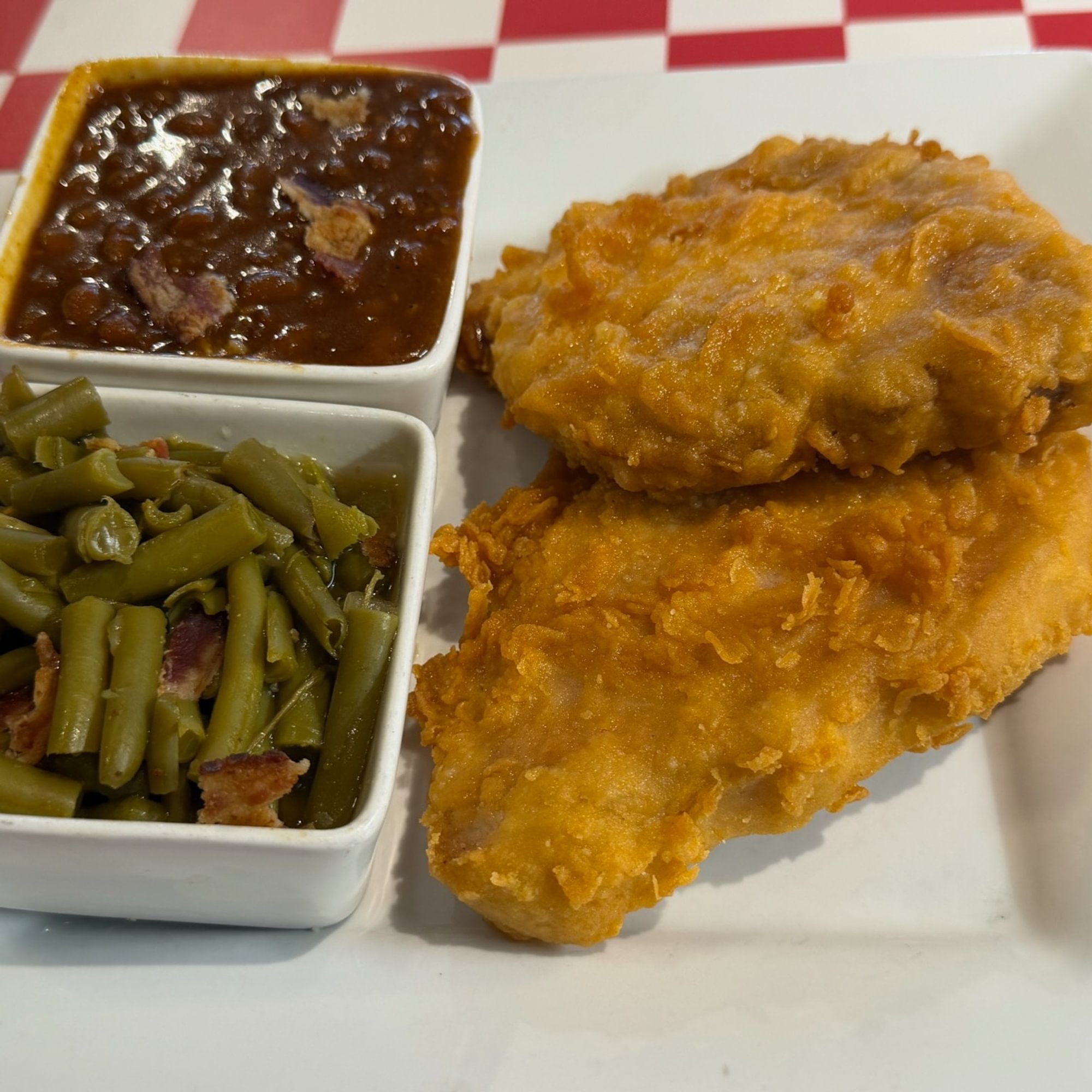 Two Fried Pork Chops (No Bones About It)