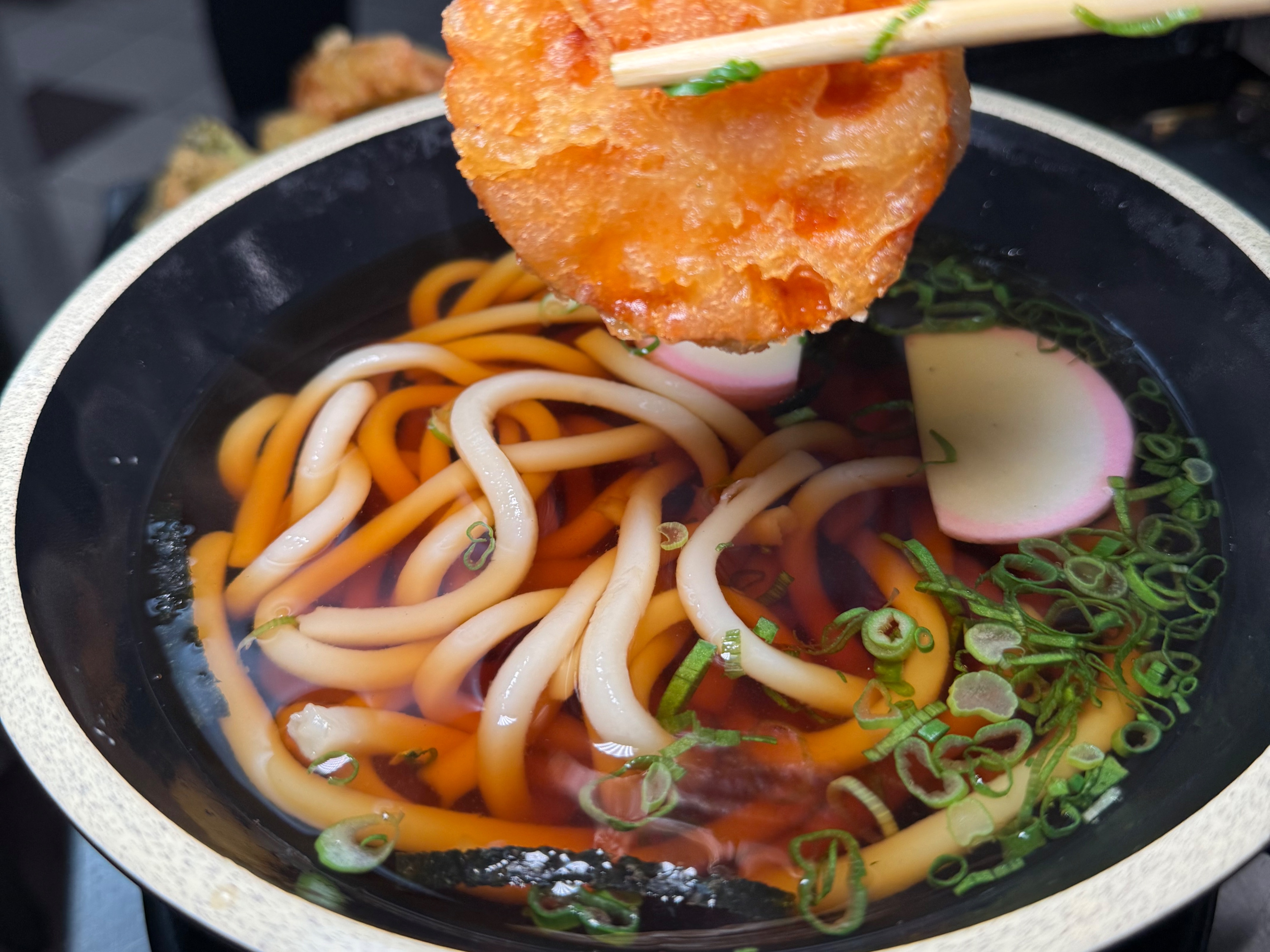 Tempura udon soup
