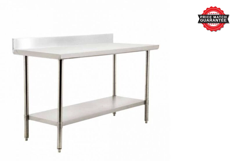 Zanduco 30" x 72" Heavy Duty All Stainless Steel Worktable with Backsplash and Undershelf