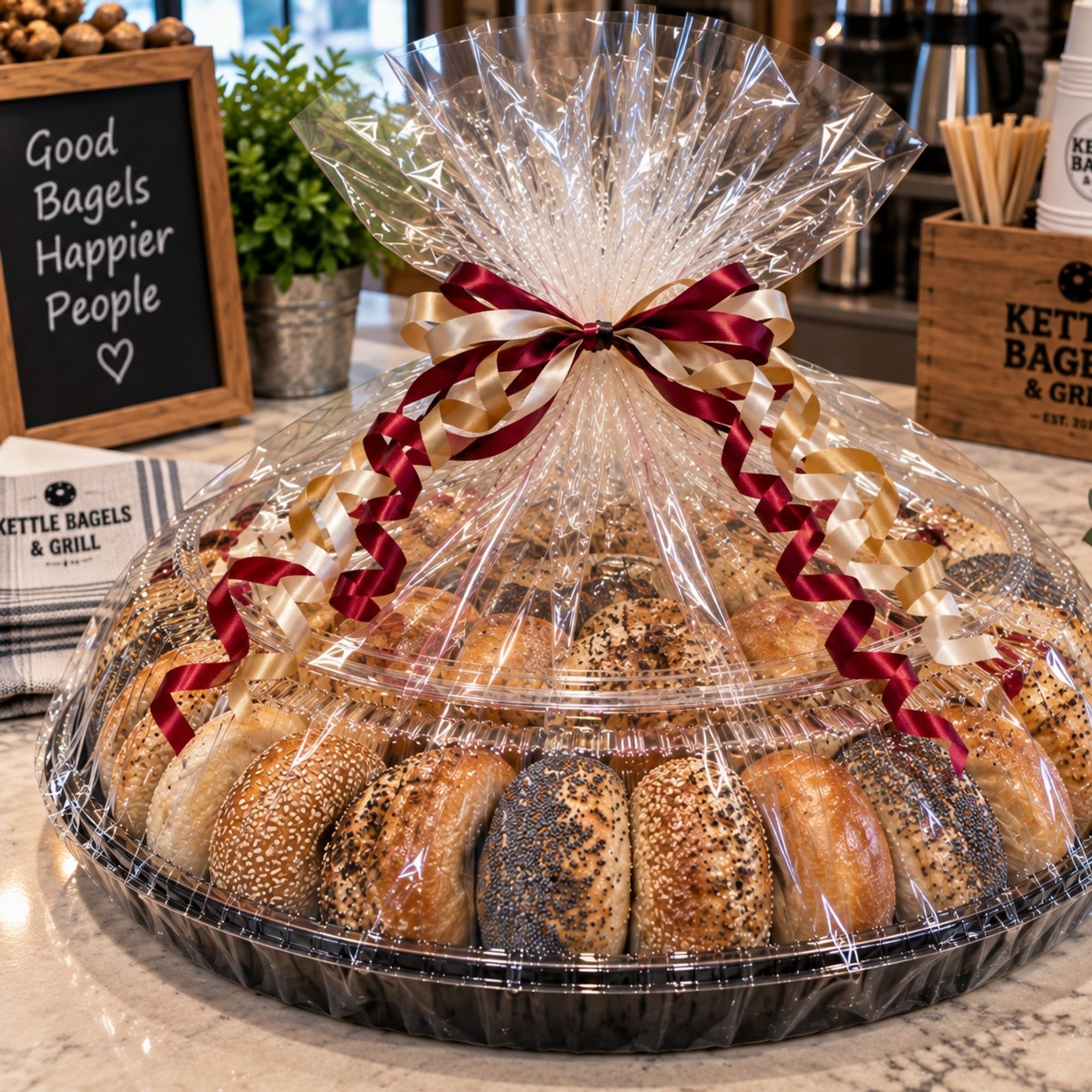 Large BAGEL Platter (21 Bagels - Four 8oz. Cream Cheese)