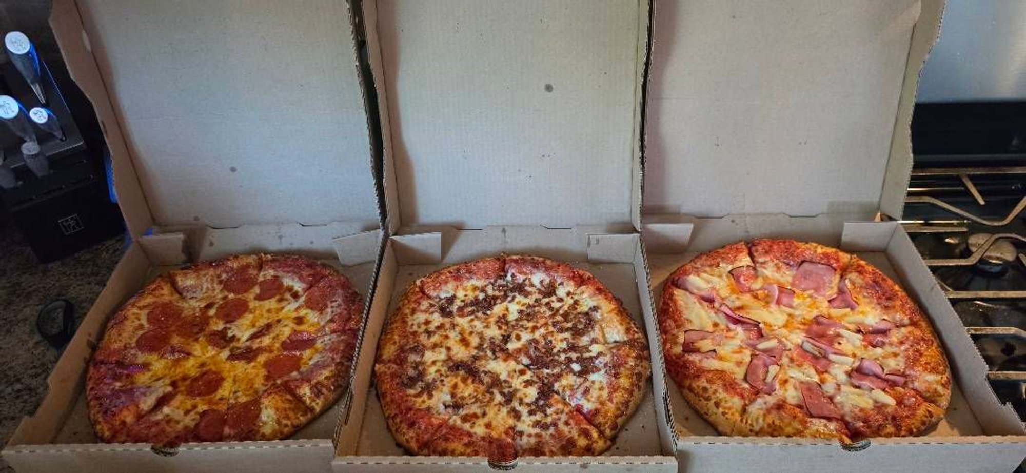 3 Medium 2 topping and 2 one liters fountain pepsi