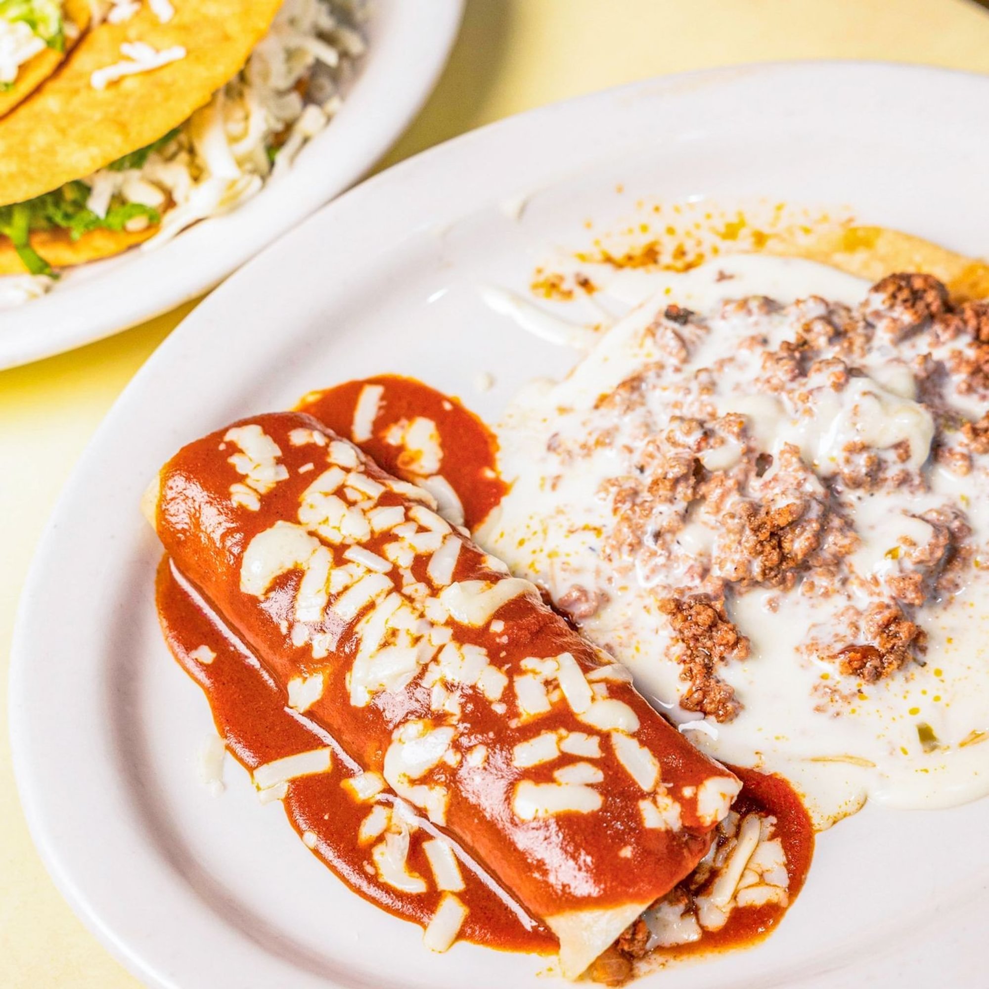 3. Two Tacos, Enchilada and Chile con Queso