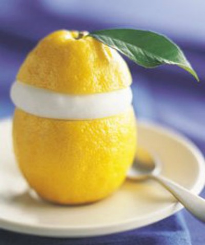 Lemon Sorbet In Lemon Shell