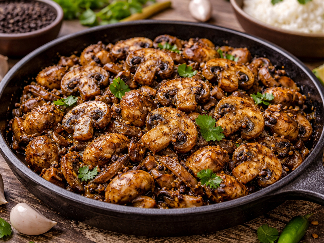 Mushroom Pepper Fry