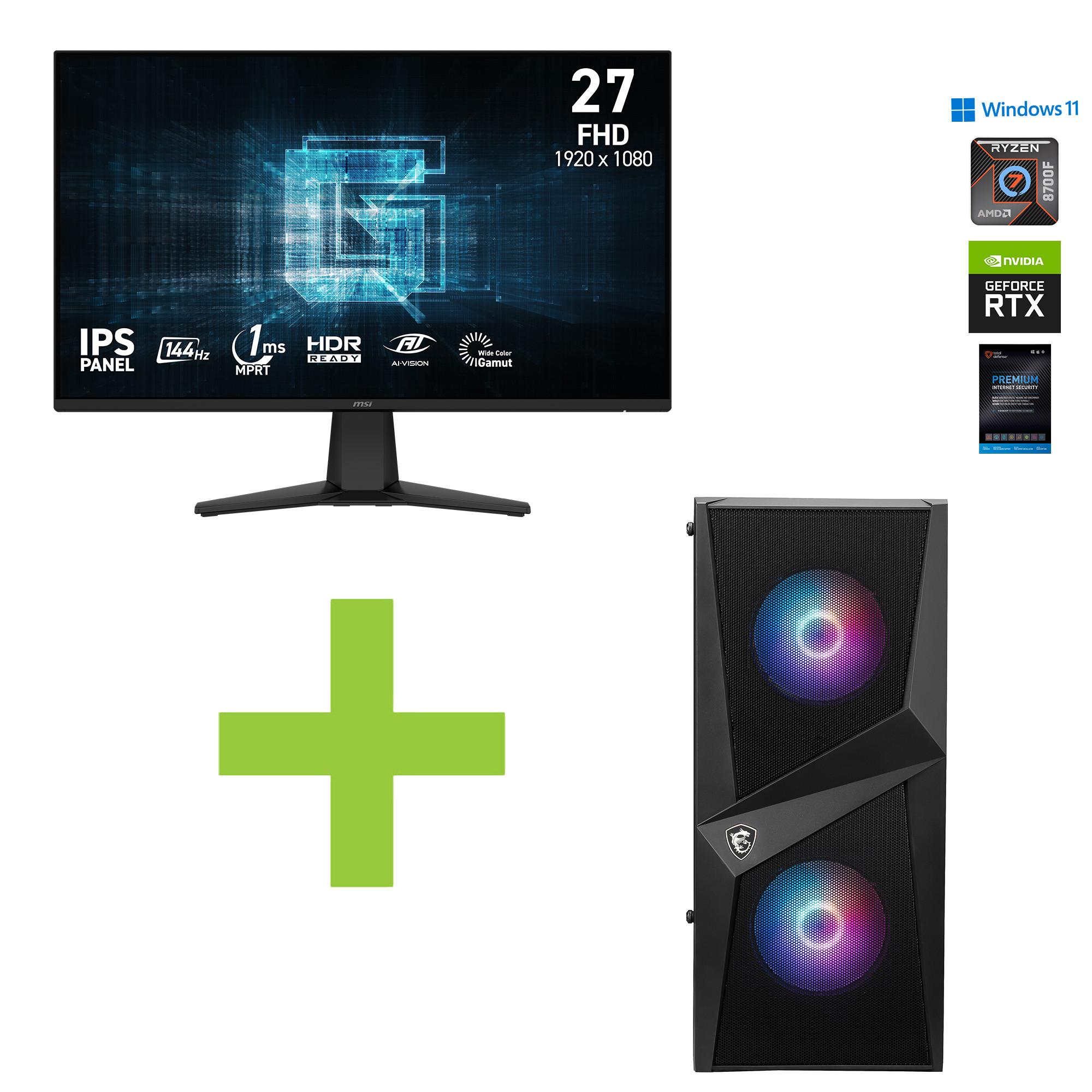Ryzen 7, 16GB, 1TB SSD, RTX 5050 Gaming Desktop w/ 27" Monitor & Total Defense Internet Security v. 