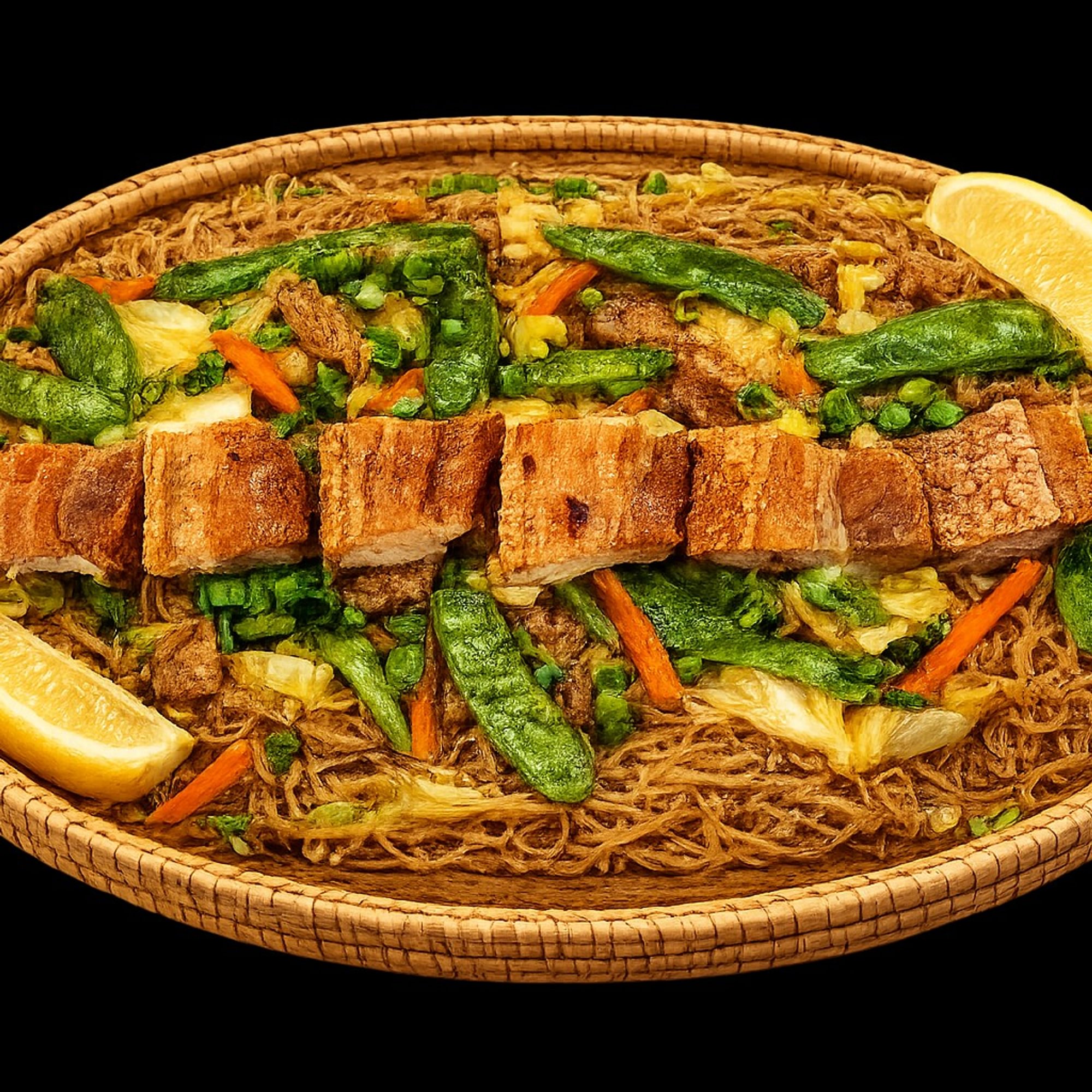 Pancit Bihon with Pork Belly
